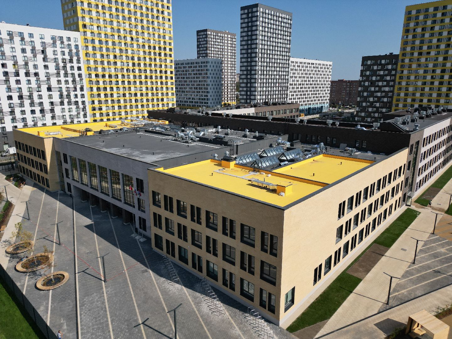 видео с коптера, школа, мытищи,