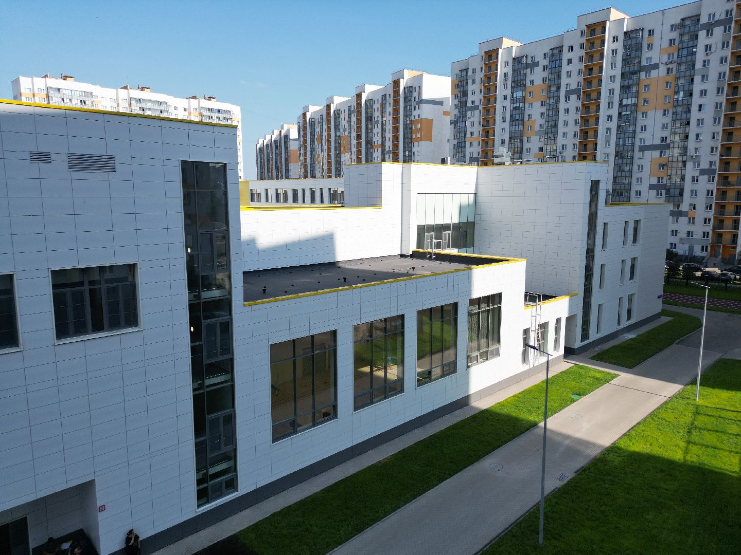 видео с коптера, мытищи, образование, строительство, школа,