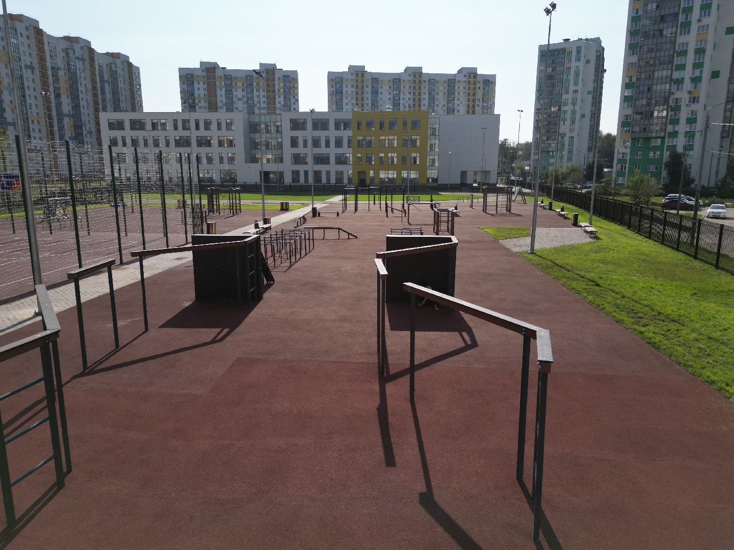 видео с коптера, мытищи, образование, строительство, школа,