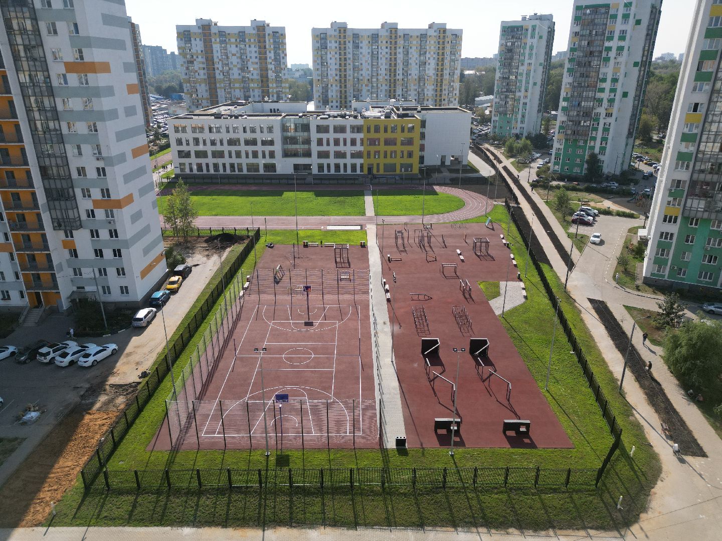 видео с коптера, мытищи, образование, строительство, школа,