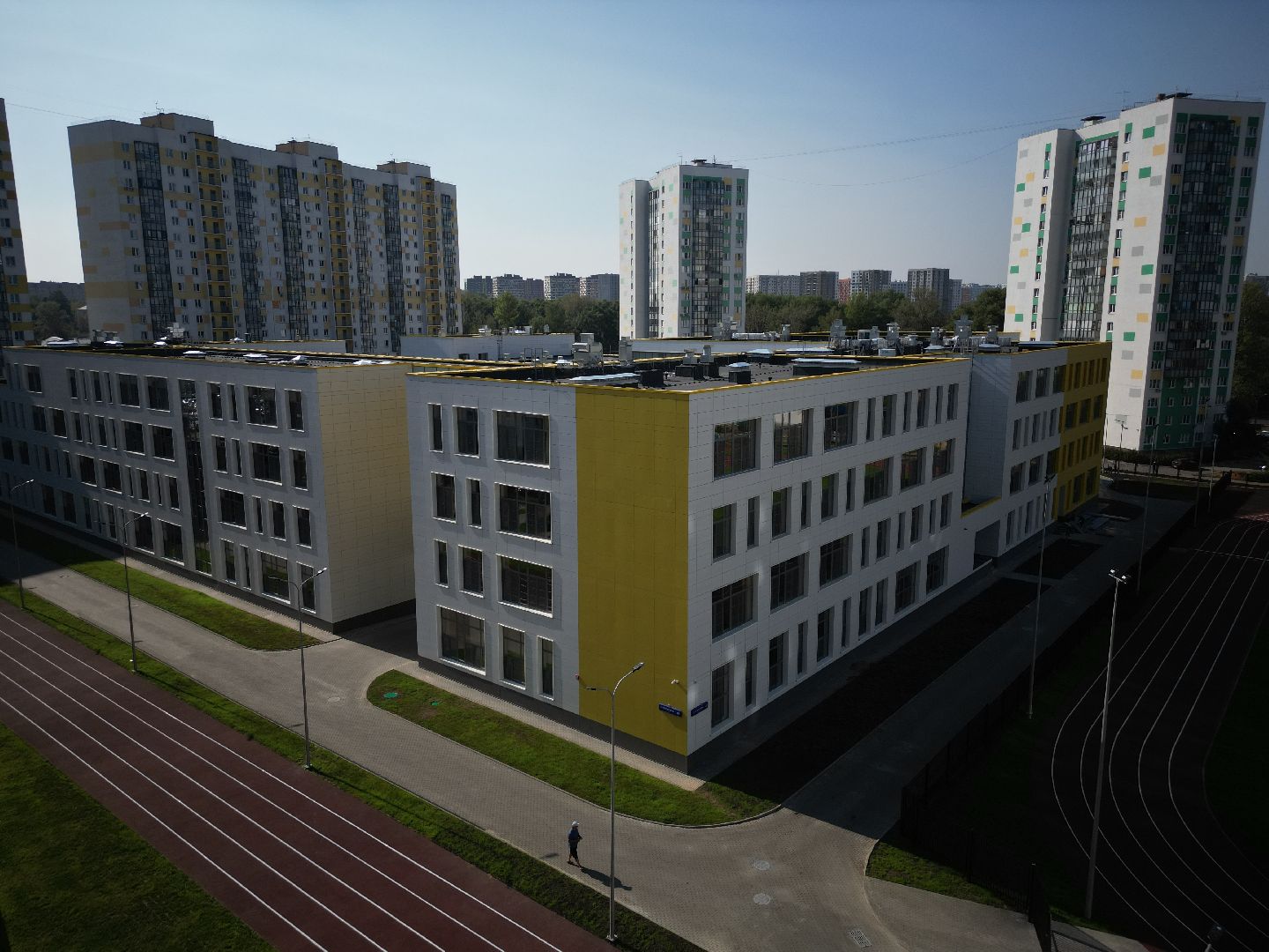 видео с коптера, мытищи, образование, строительство, школа,