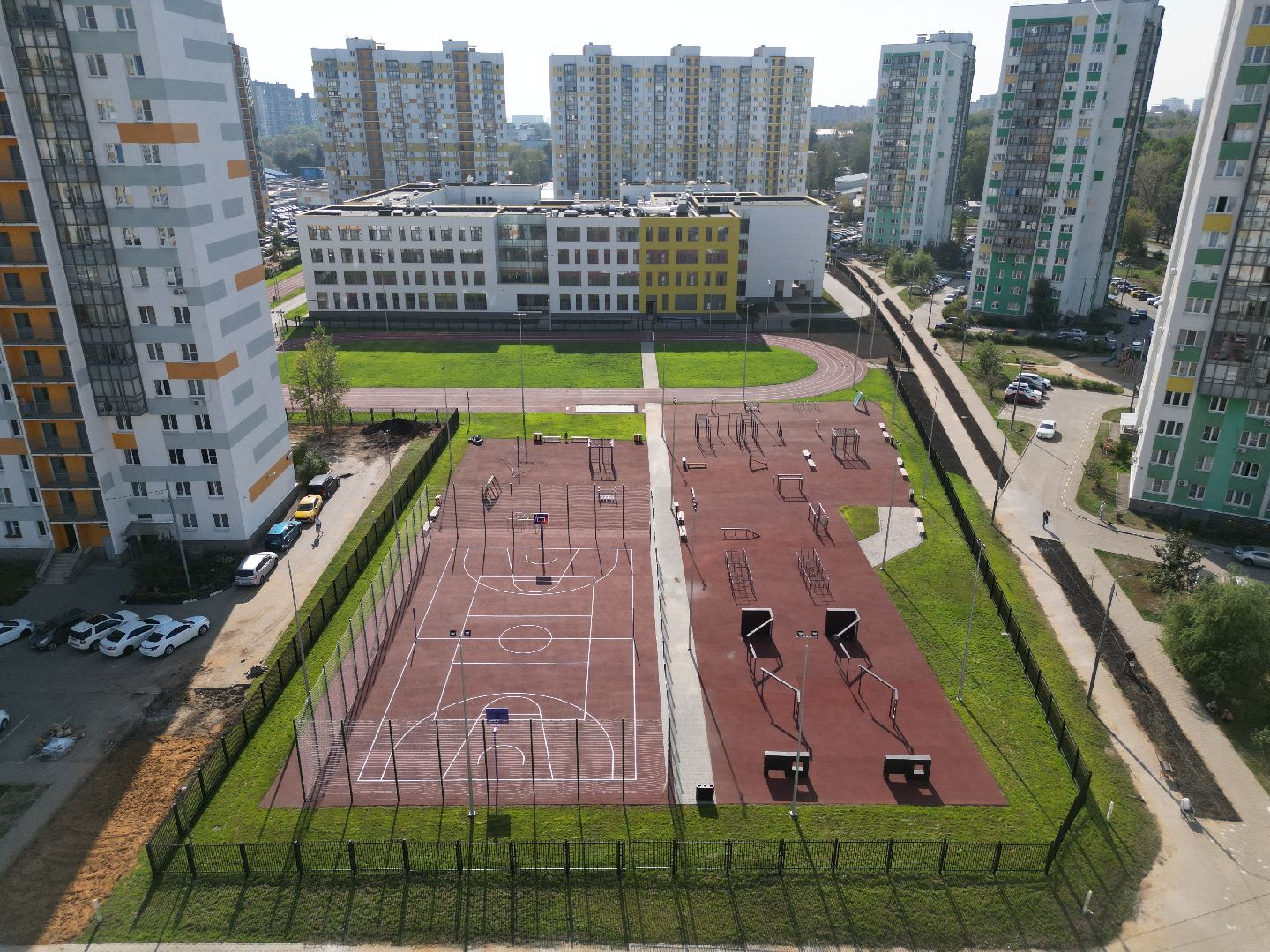 видео с коптера, мытищи, образование, строительство, школа,