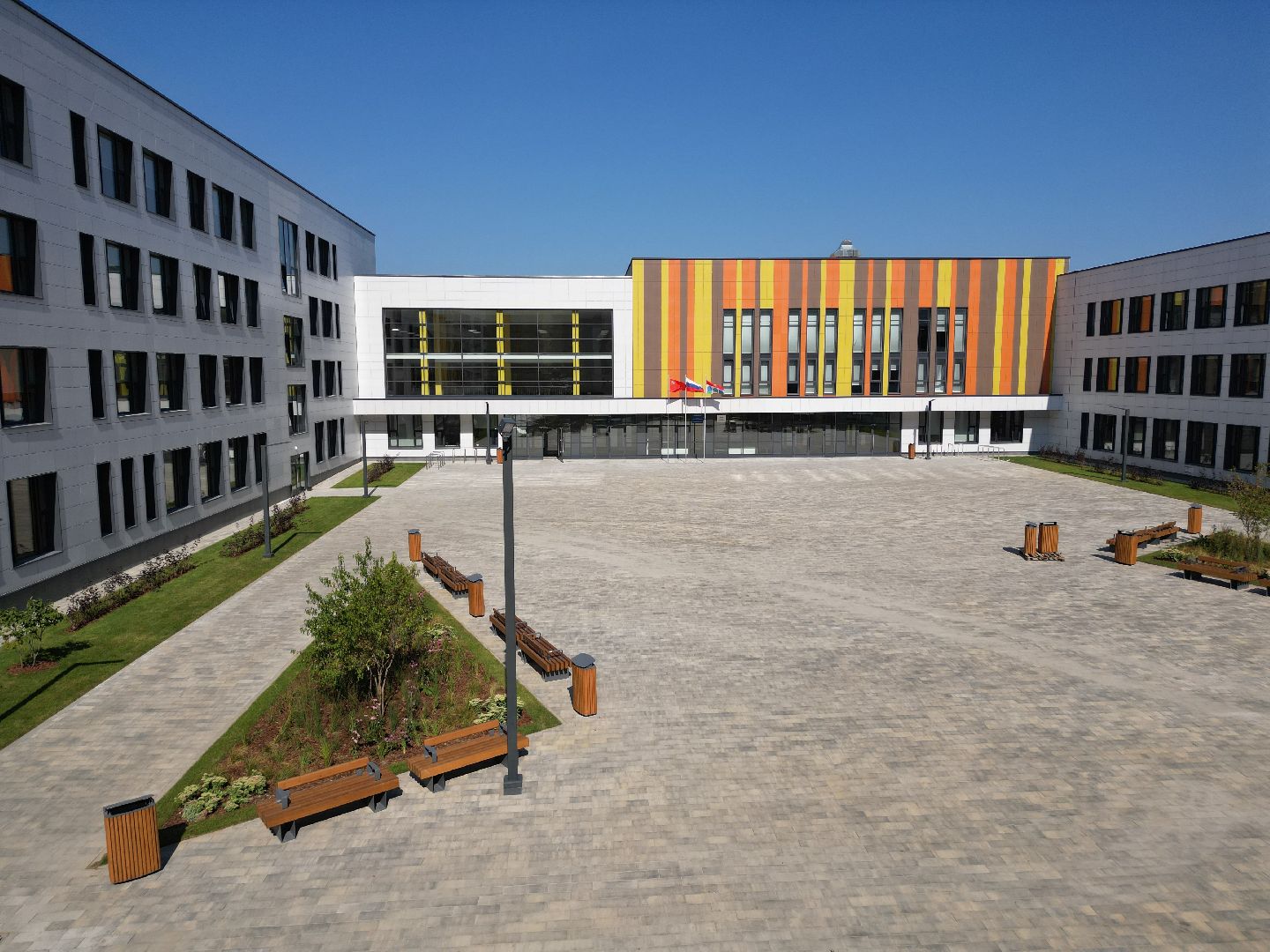 видео с коптера, мытищи, строительство, школа, образование,