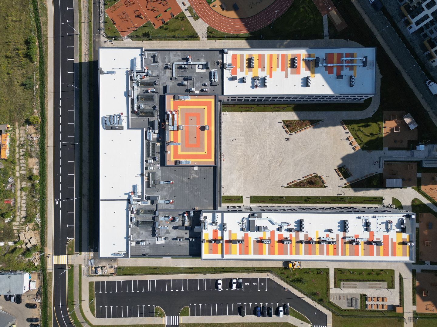 видео с коптера, мытищи, строительство, школа, образование,