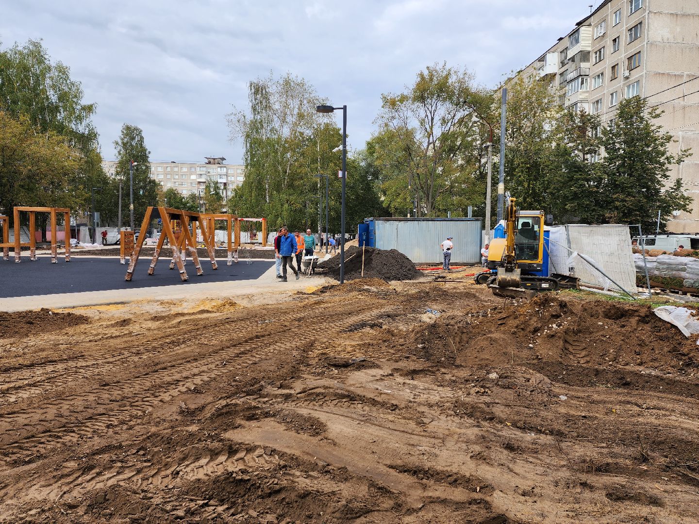 раменское, благоустройство, сквер на коммунистической 19,