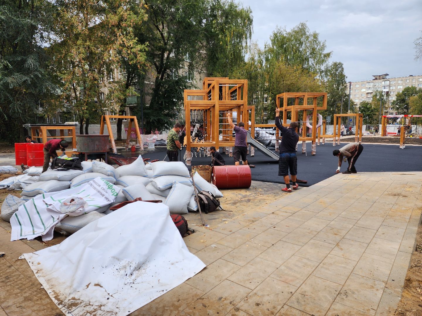 раменское, благоустройство, сквер на коммунистической 19,