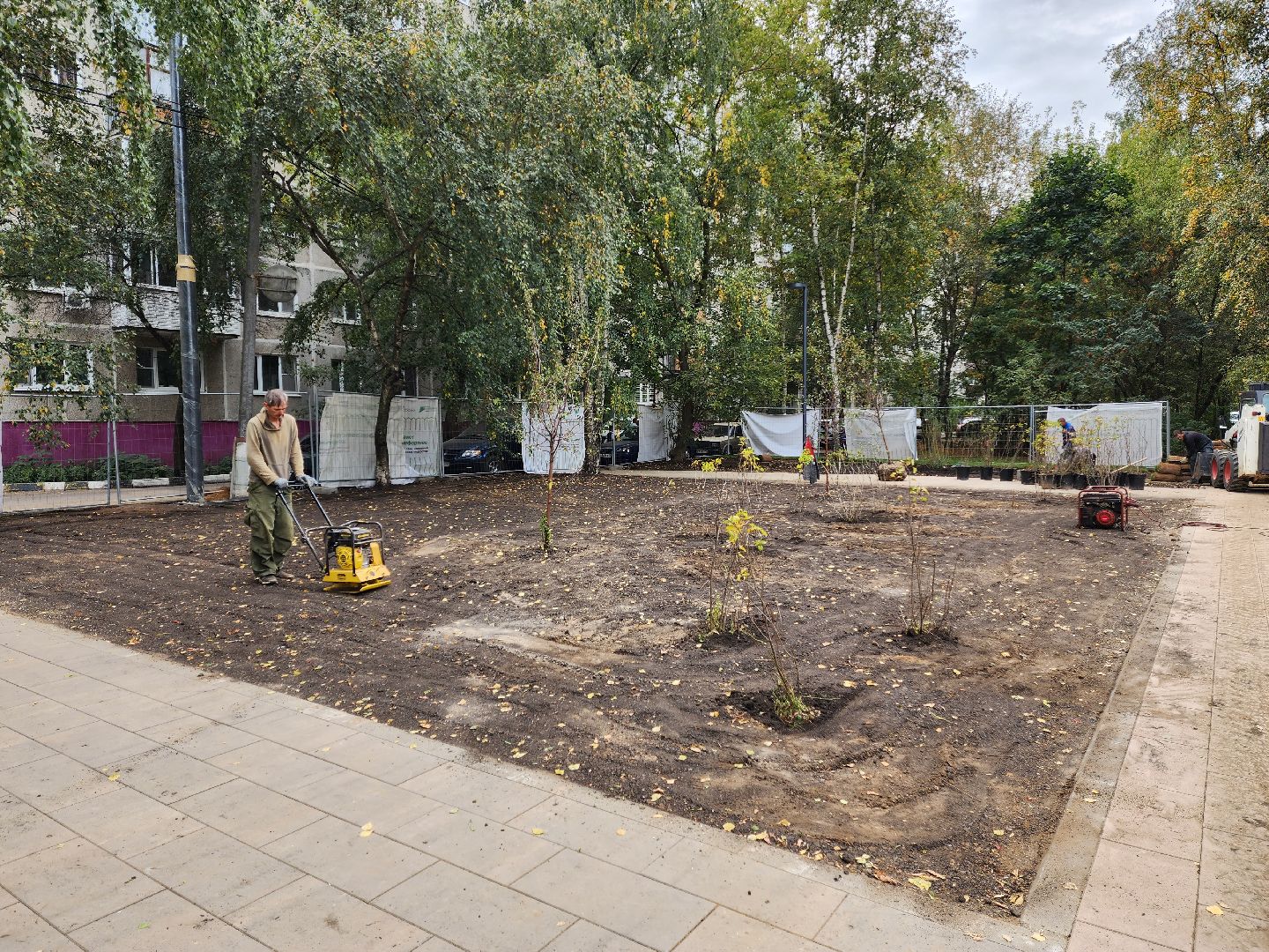 раменское, благоустройство, сквер на коммунистической 19,