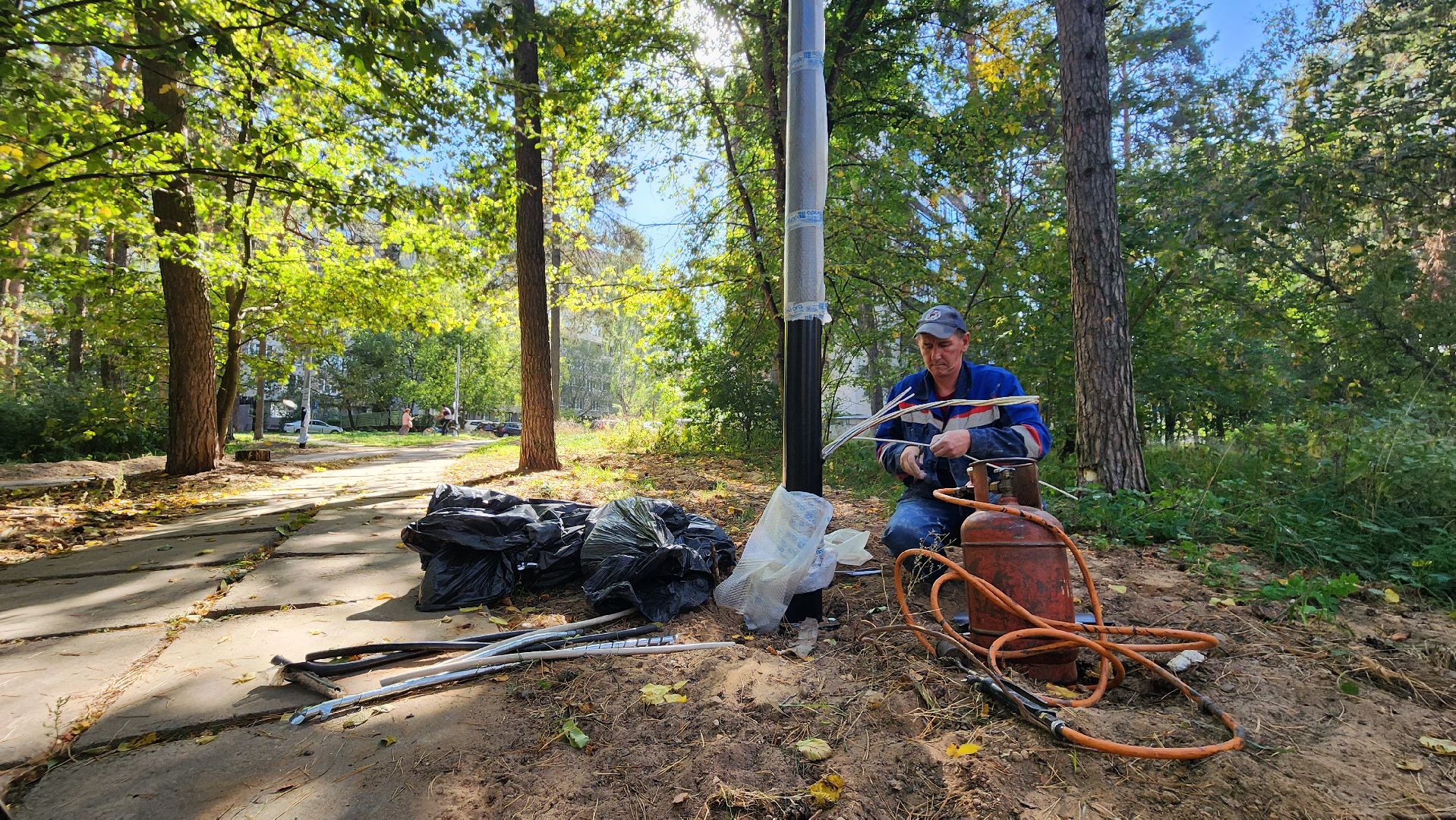 светлый город, освещение, протвино, улица дружбы, опоры освещения,