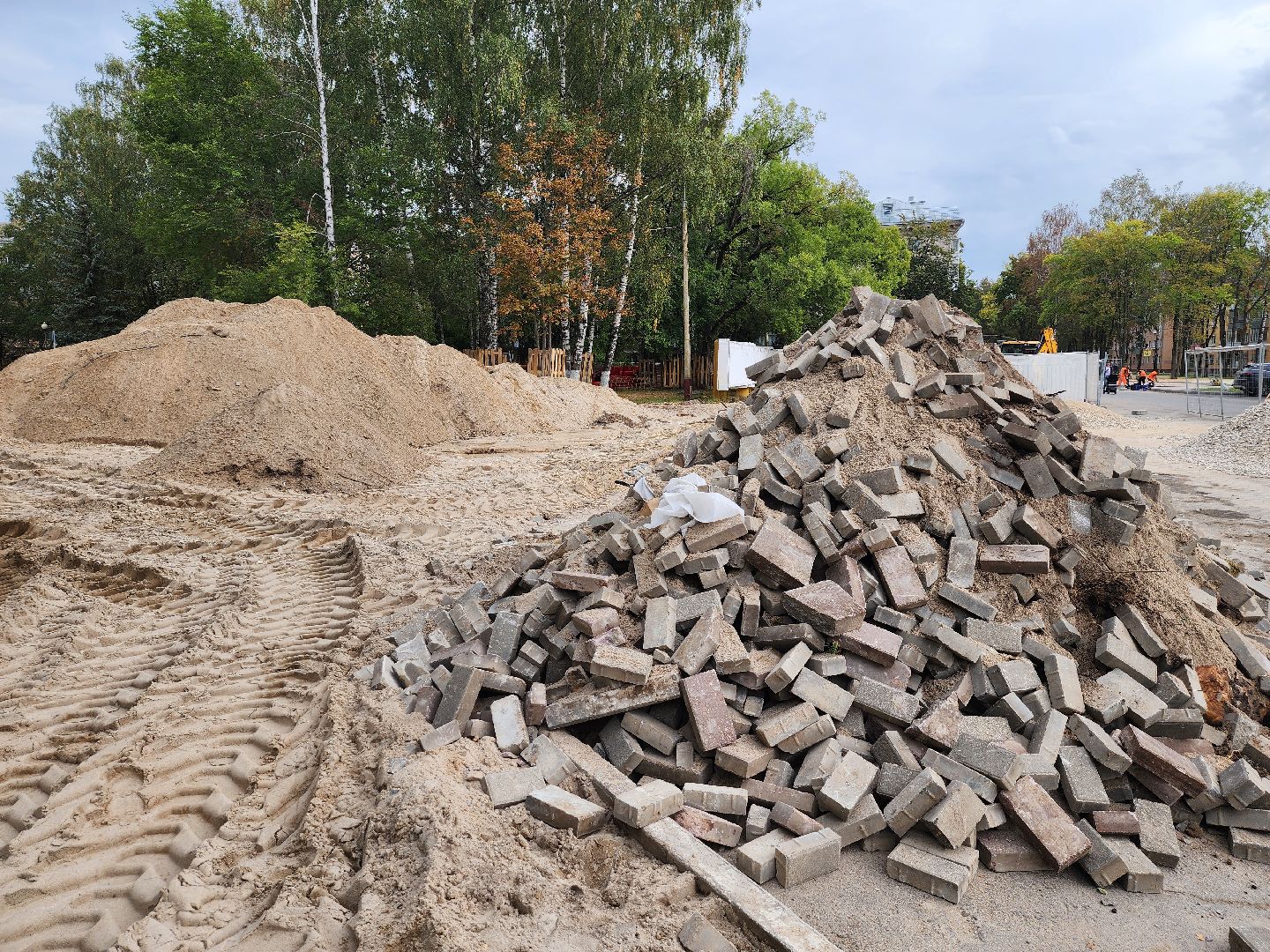 Дубна, Благоустройство, дк октябрь, Демонтаж,