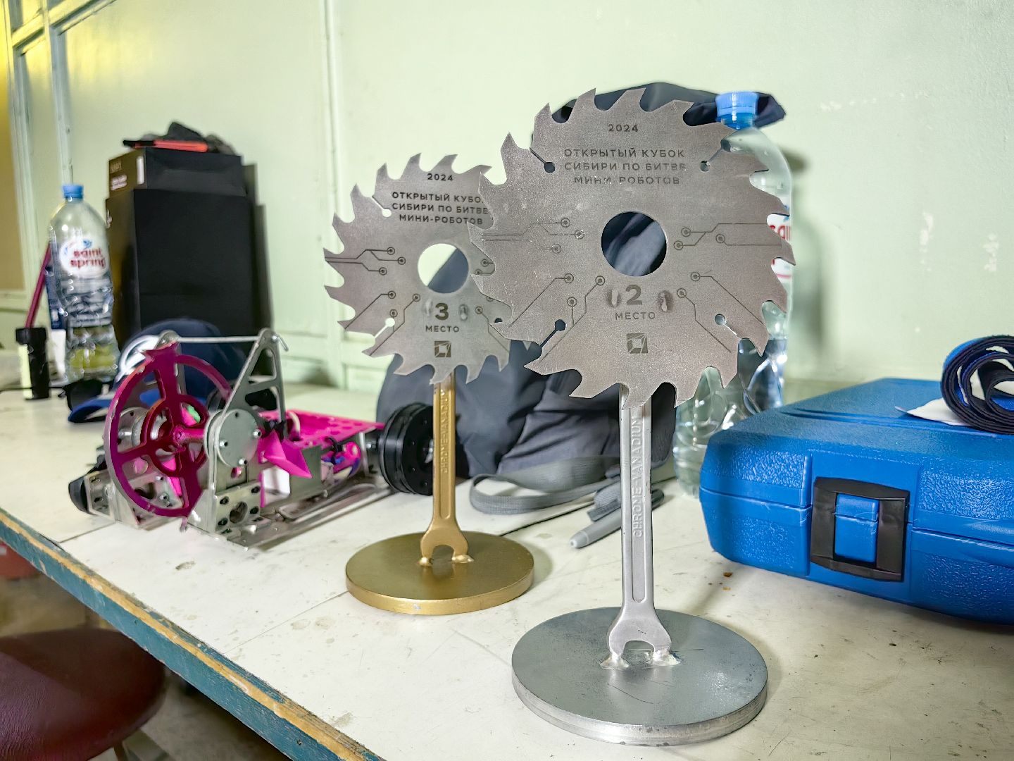 команды 2ФМ и 2ФМ2, форум Технопром, Робот PinkPong, робот GreenPong, бой, мини-роботы,