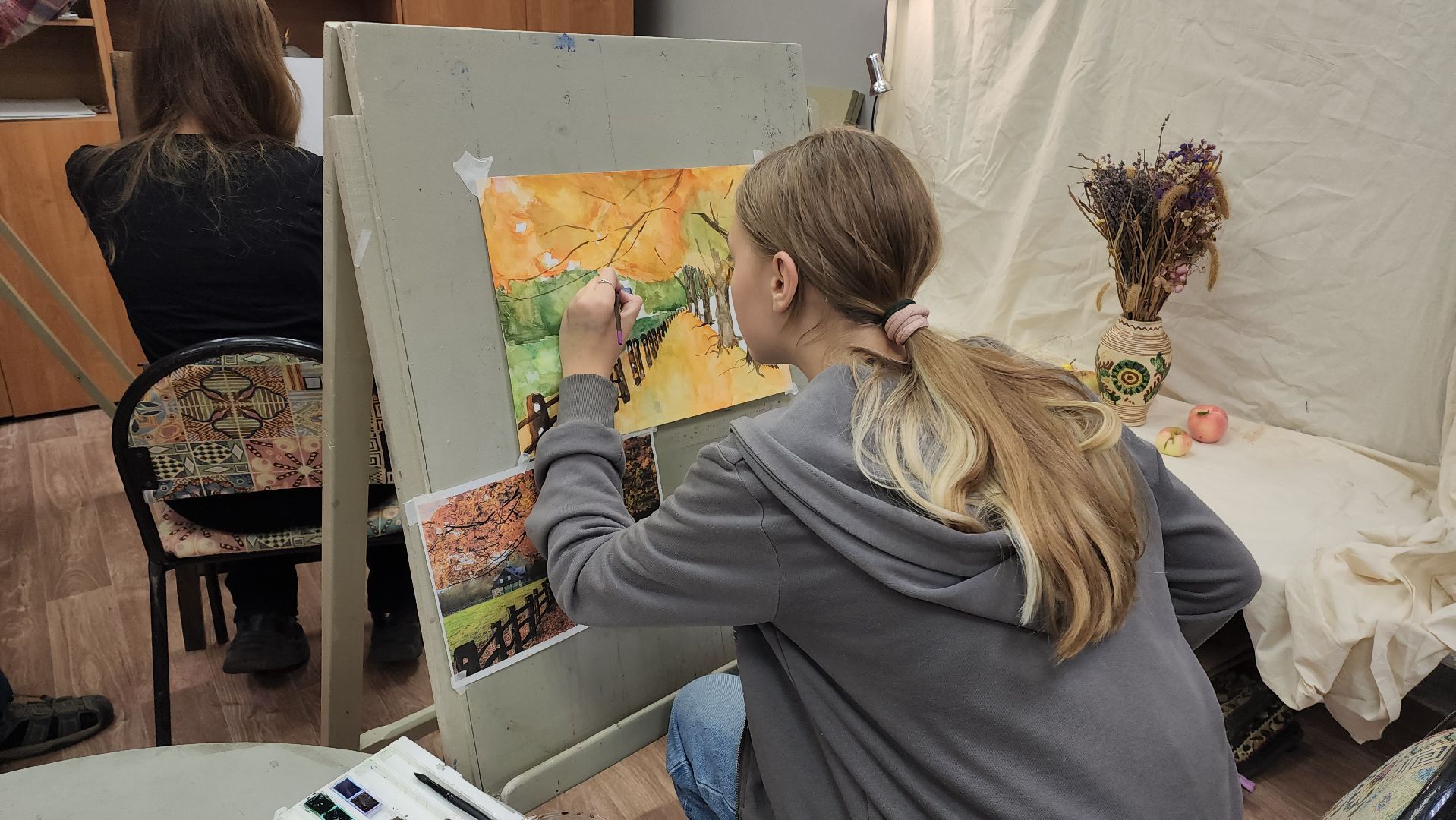 Живопись, Акварель, Лобня, рисование,Осень,