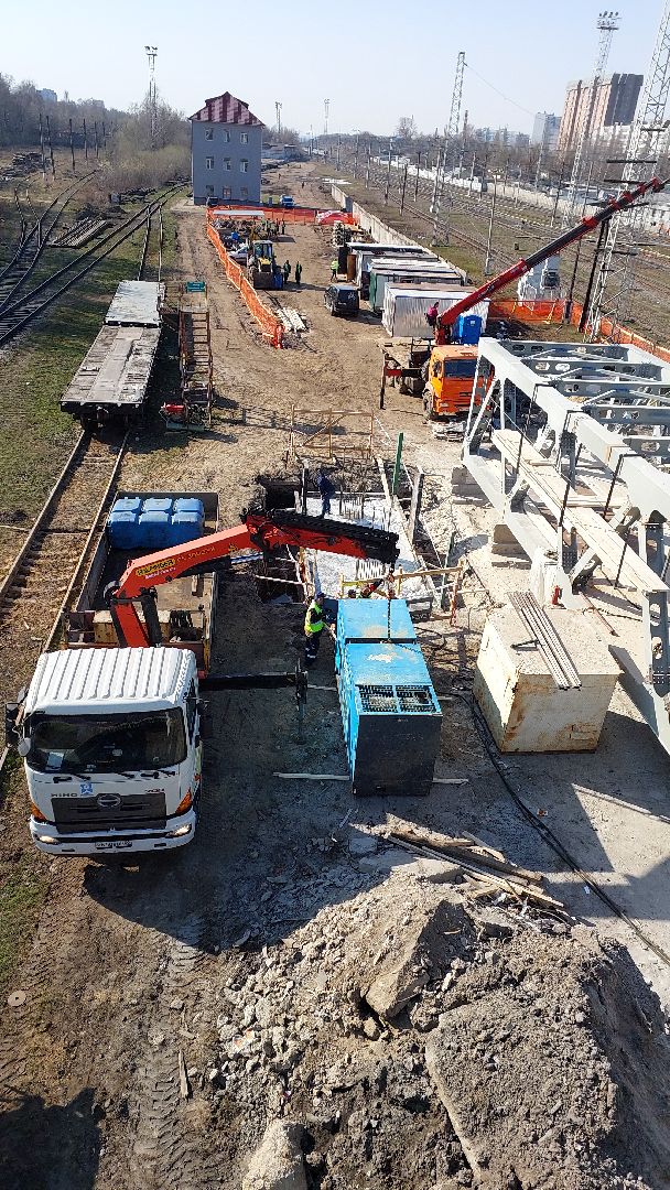 пешеходный переход, железная дорога, мост, строительство, серпухов, вокзал,