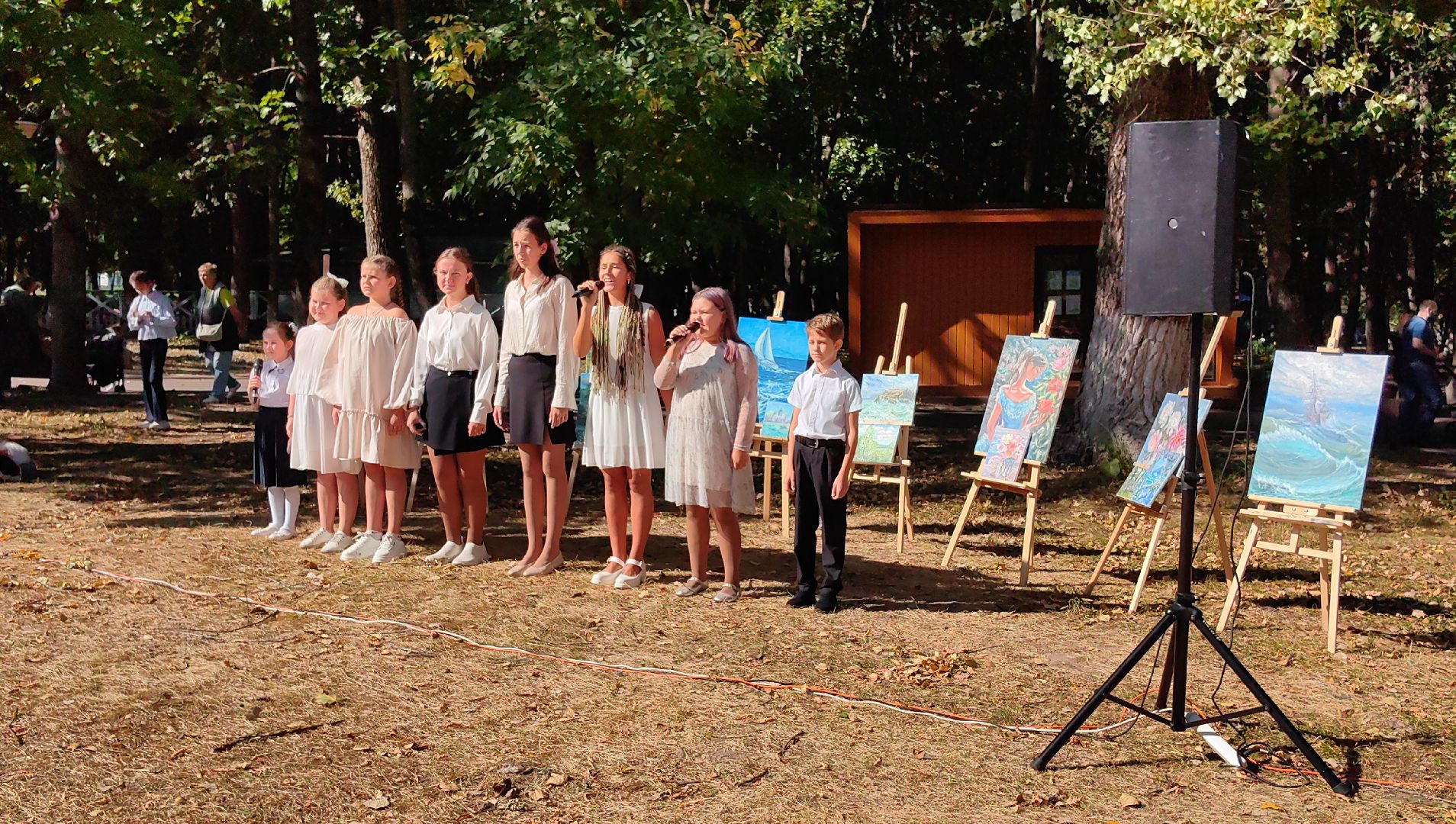 пленэр, парк, рисунок, художница, картина, мастер класс,