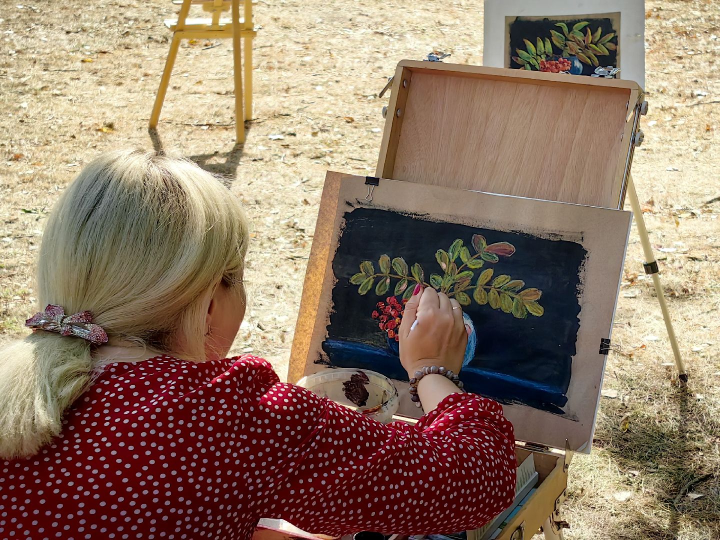 пленэр, парк, рисунок, художница, картина, мастер класс,