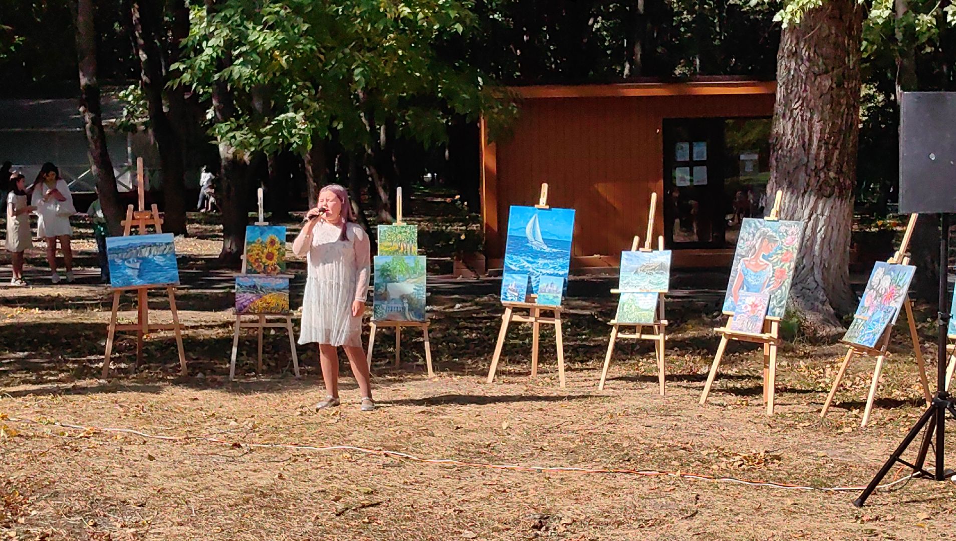 пленэр, парк, рисунок, художница, картина, мастер класс,