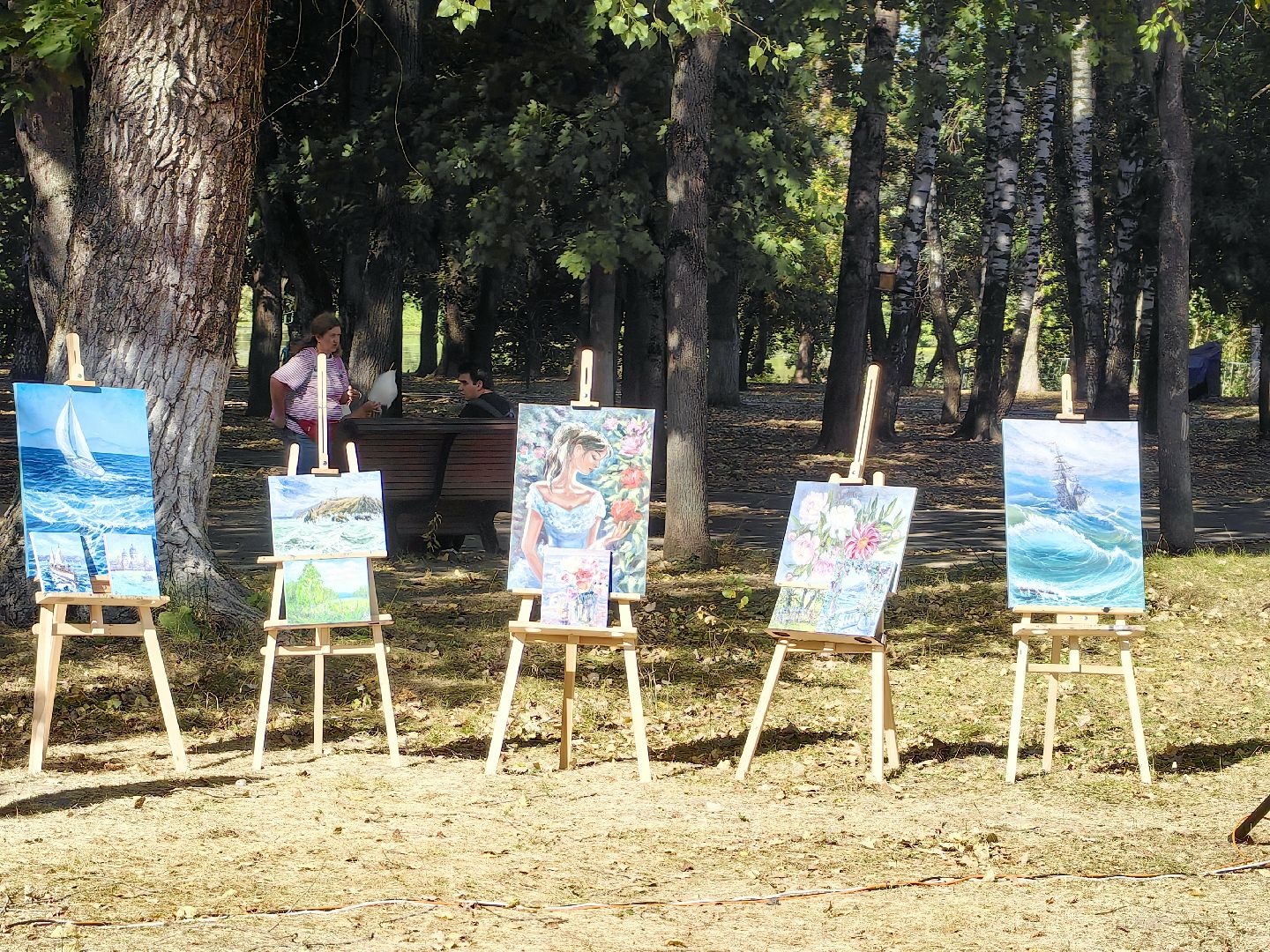 пленэр, парк, рисунок, художница, картина, мастер класс,