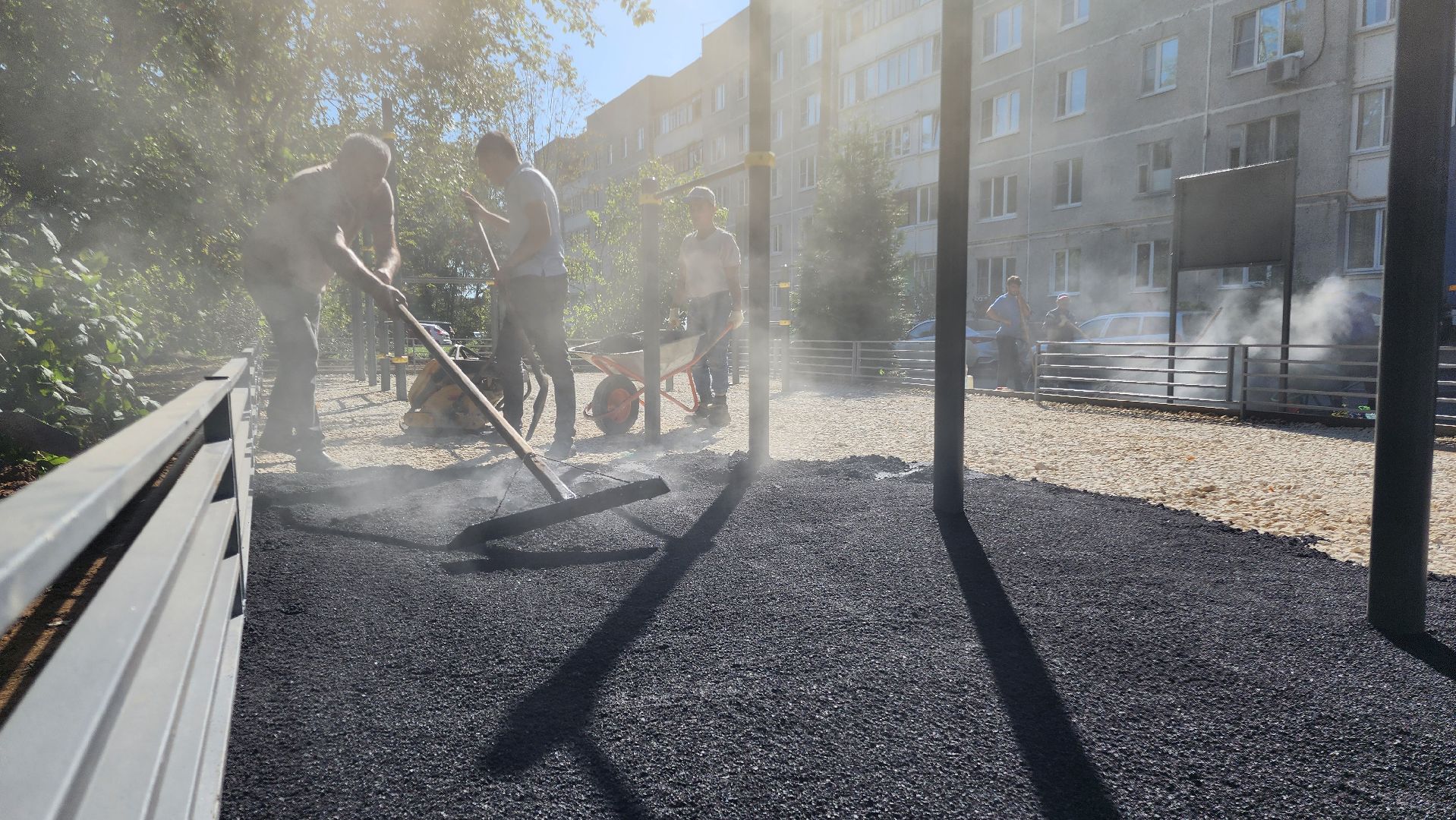 Бронницы, Строительство спортивной площадки, Новая площадка для воркаута, Строительство площадки в поселке Горка,