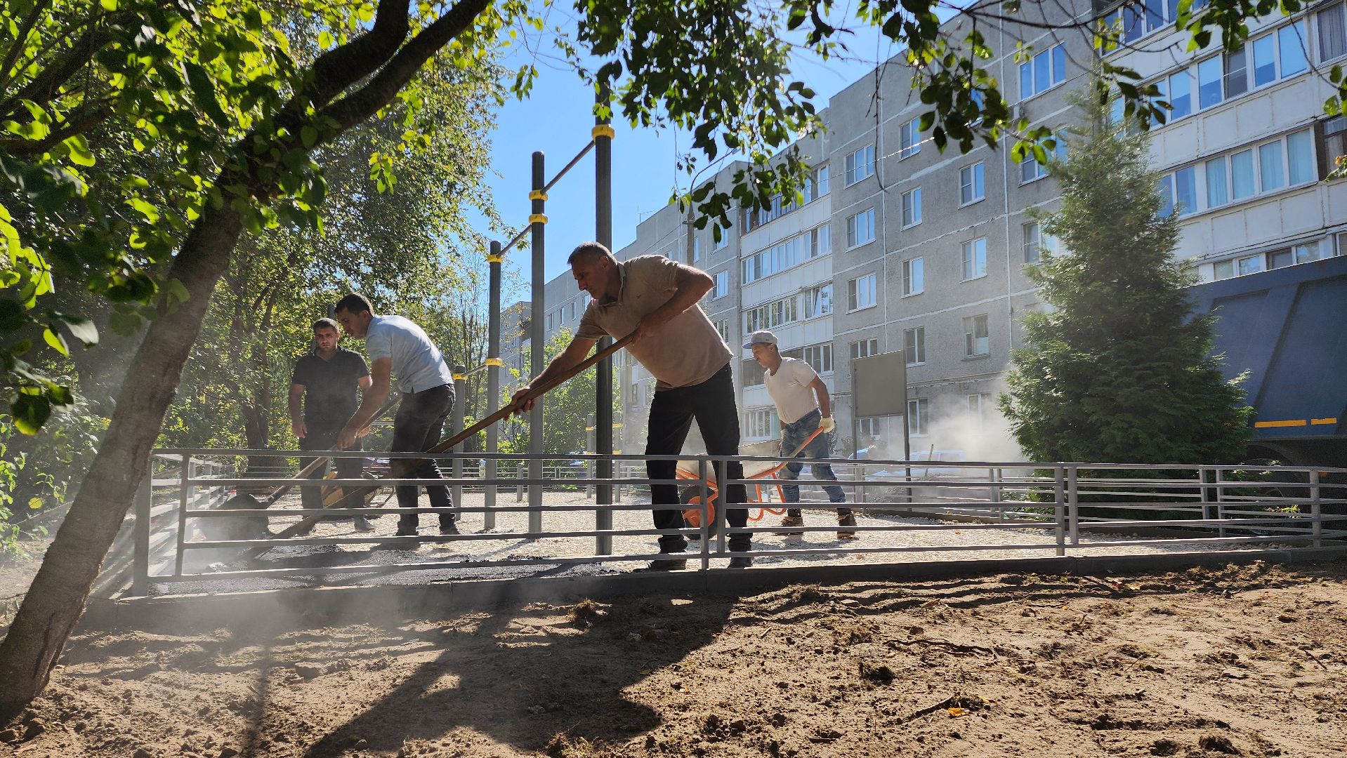 Бронницы, Строительство спортивной площадки, Новая площадка для воркаута, Строительство площадки в поселке Горка,