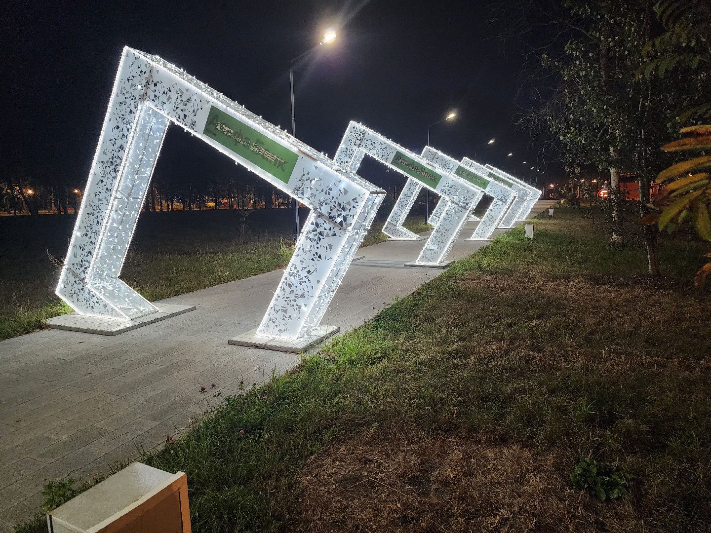 долгопрудный, центральный парк, светодиоды, цветник,клумбы,