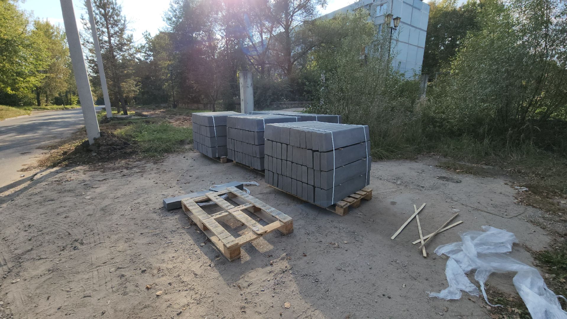 серпухов, поселок оболенск, строительство тротуара, благоустройство, обход территории,