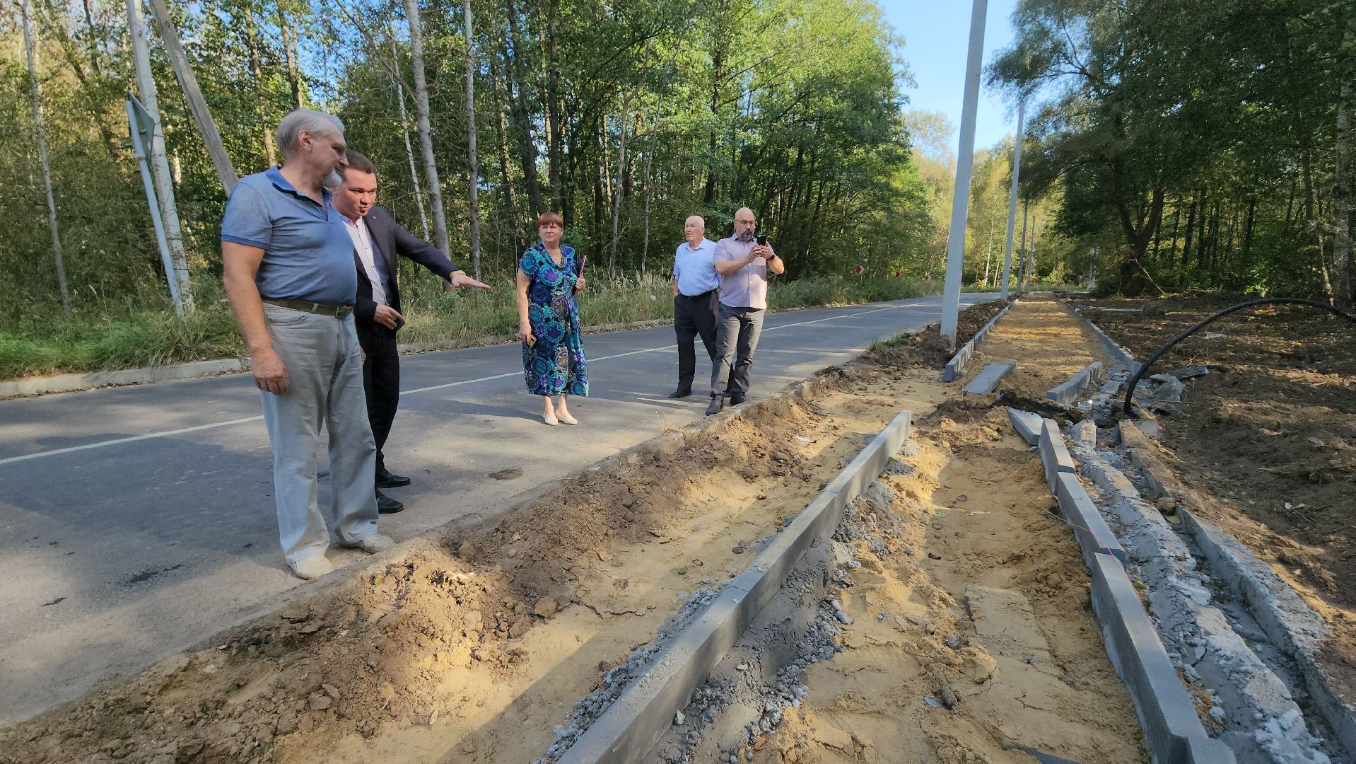 серпухов, поселок оболенск, строительство тротуара, благоустройство, обход территории,