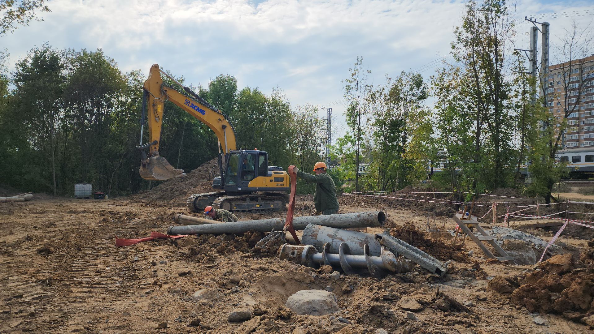 Переход через ЖД, Лобня, Строительство,