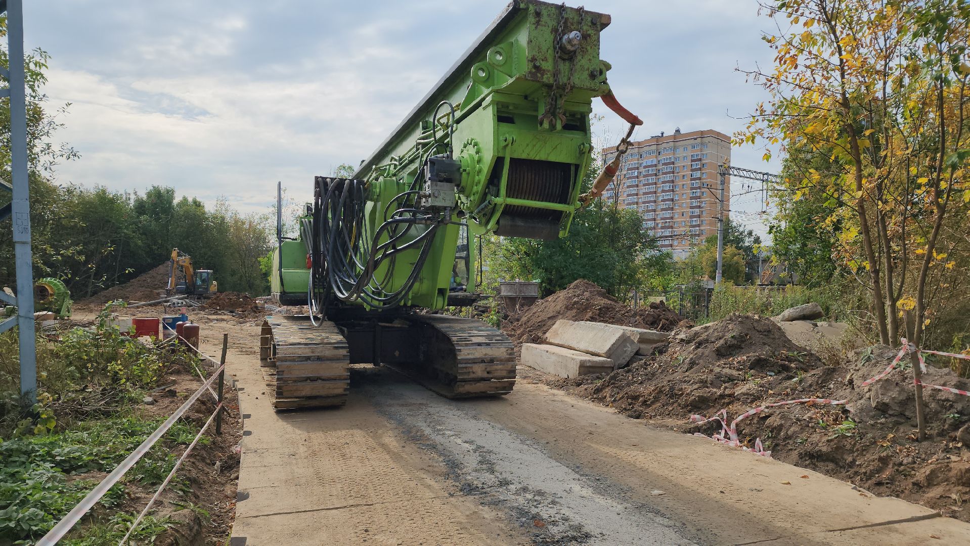 Переход через ЖД, Лобня, Строительство,