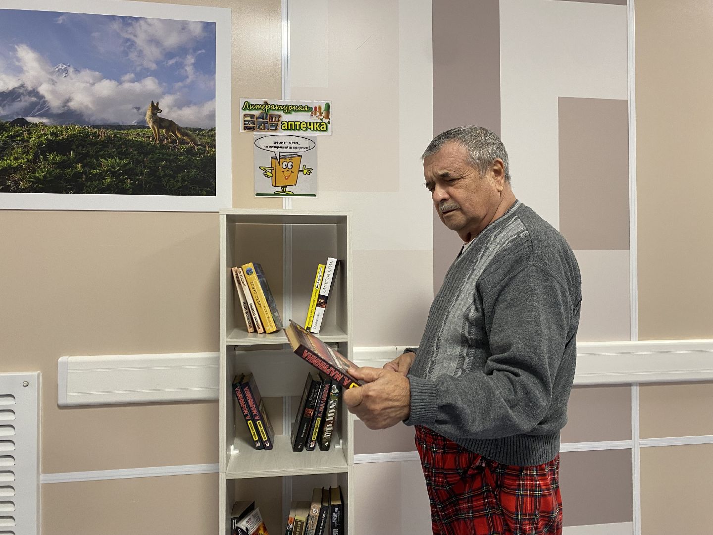 Библиотека, Поликлиника, Книжные стеллажи,