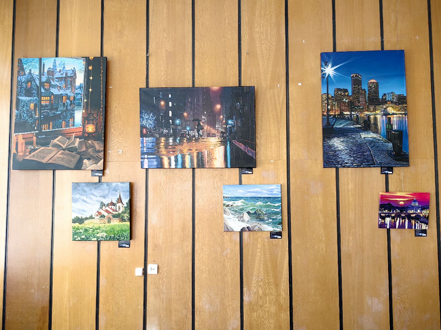 выставка, картины, академии рисования Арона Аноре, техника ошибана, космос,