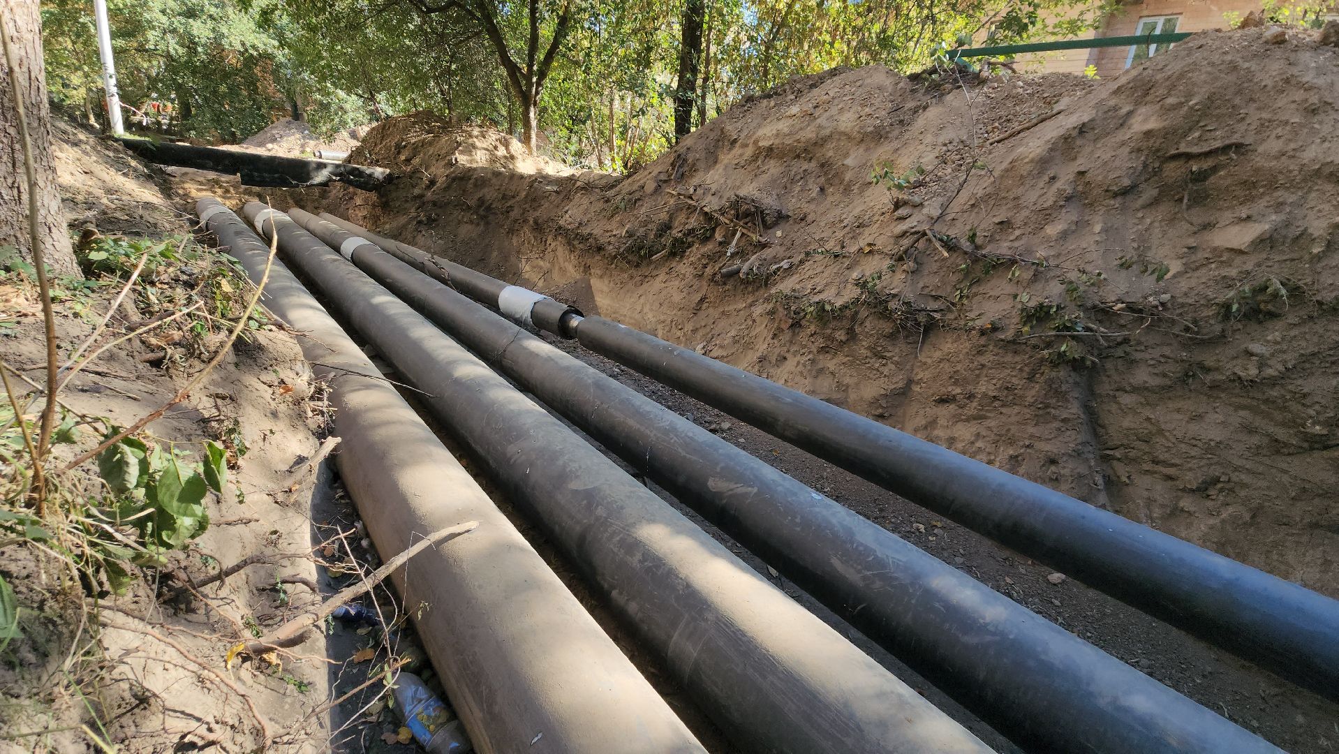 Теплосеть, Лобня, Прокладка труб,