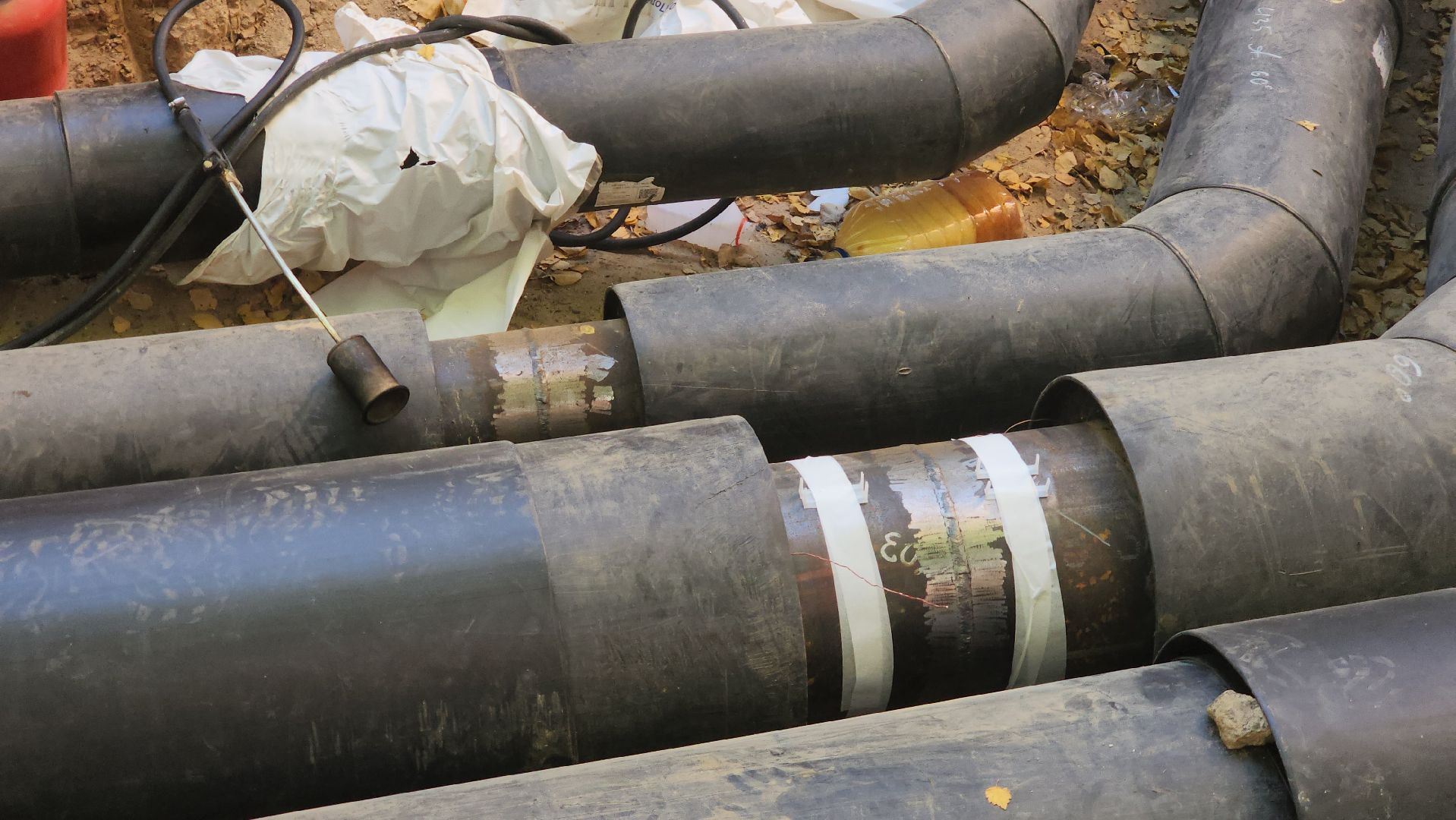 Теплосеть, Лобня, Прокладка труб,