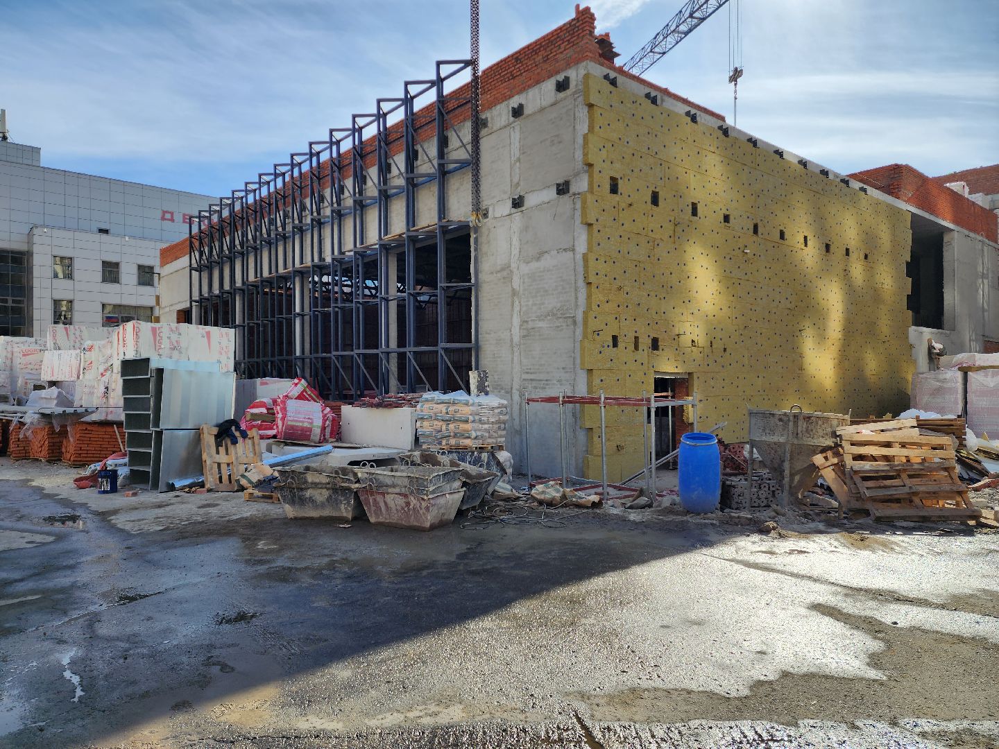 раменское, строительство, физкультурно-оздоровительный комплекс с бассейном, кровельные работы,