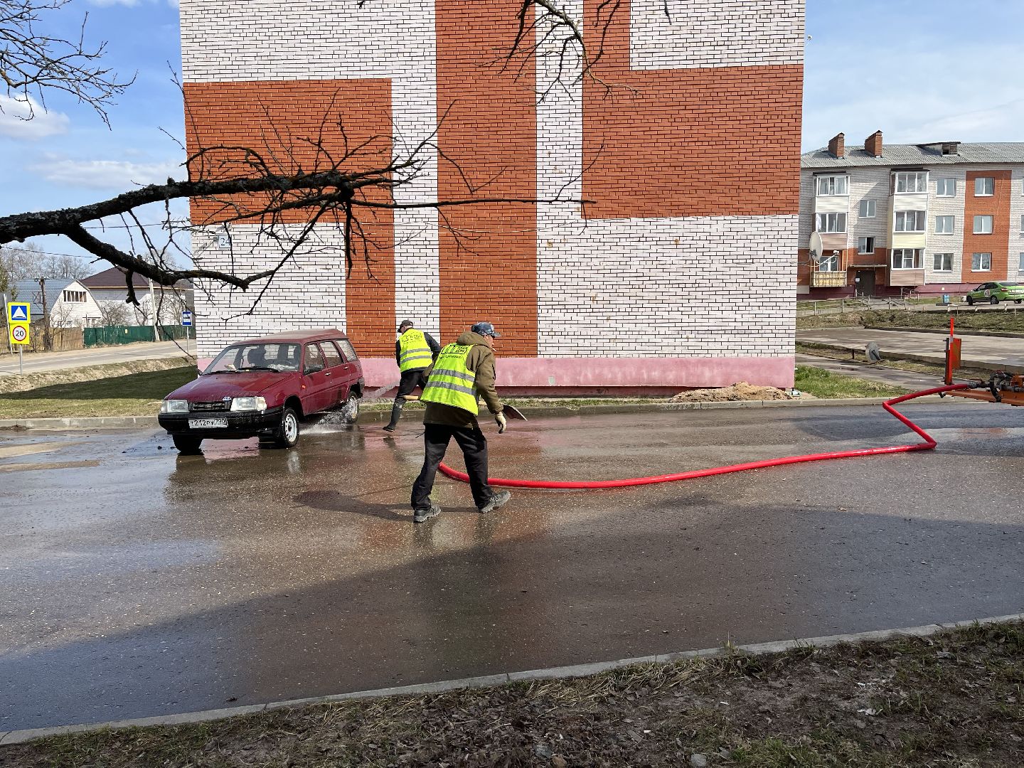 Шаховская, мойка улиц, благоустройство