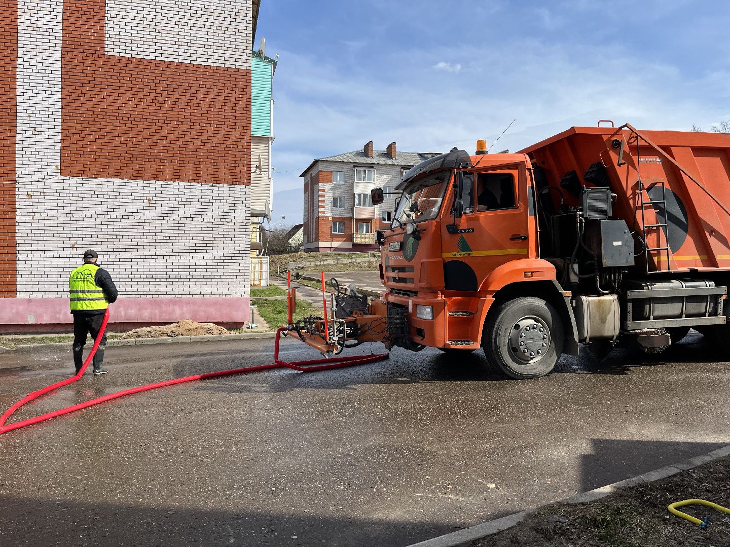 Шаховская, мойка улиц, благоустройство