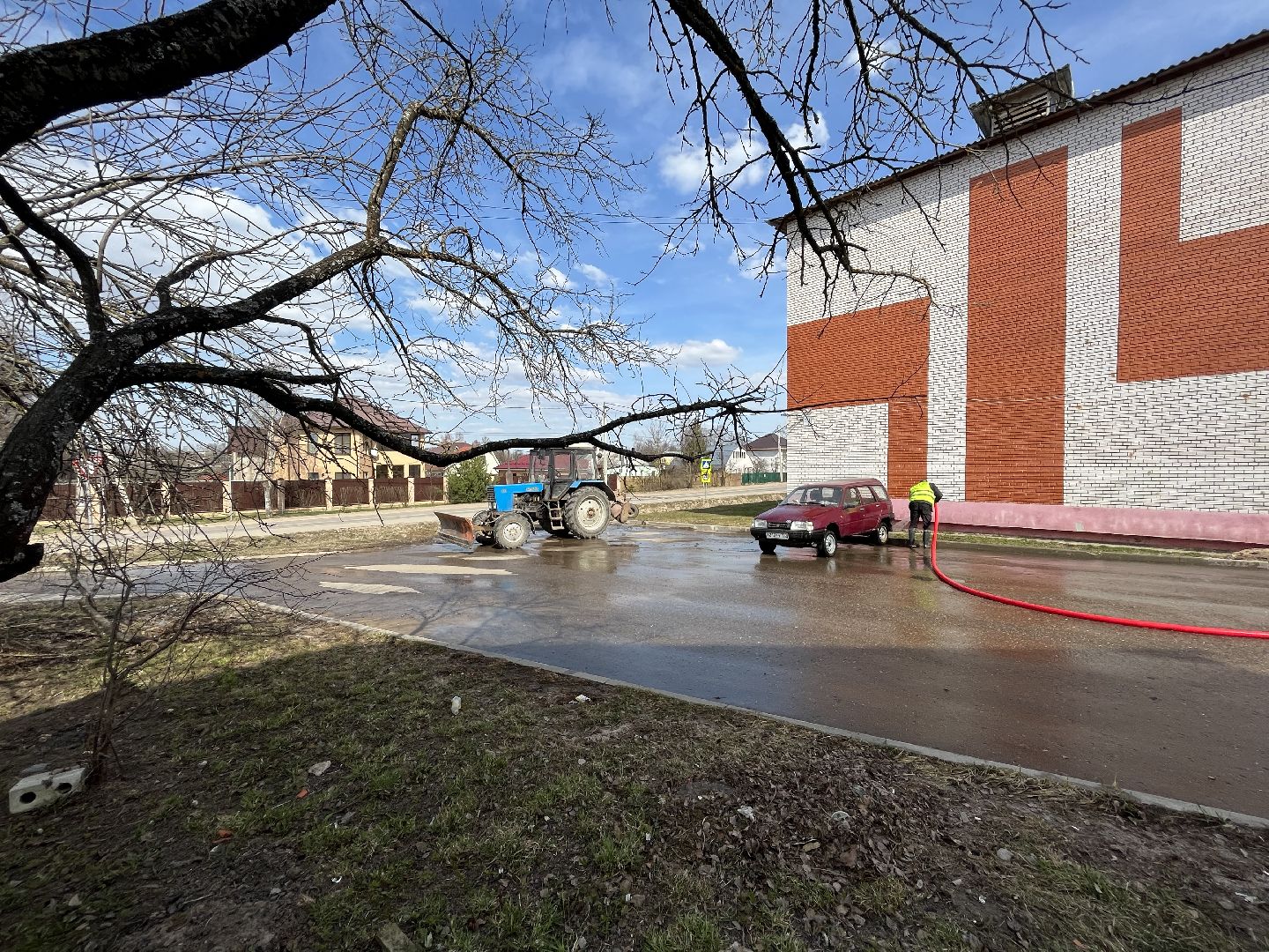 Шаховская, мойка улиц, благоустройство