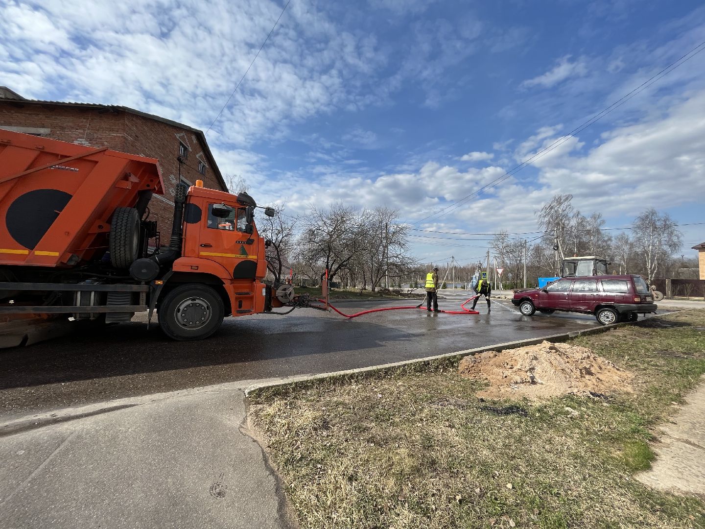 Шаховская, мойка улиц, благоустройство