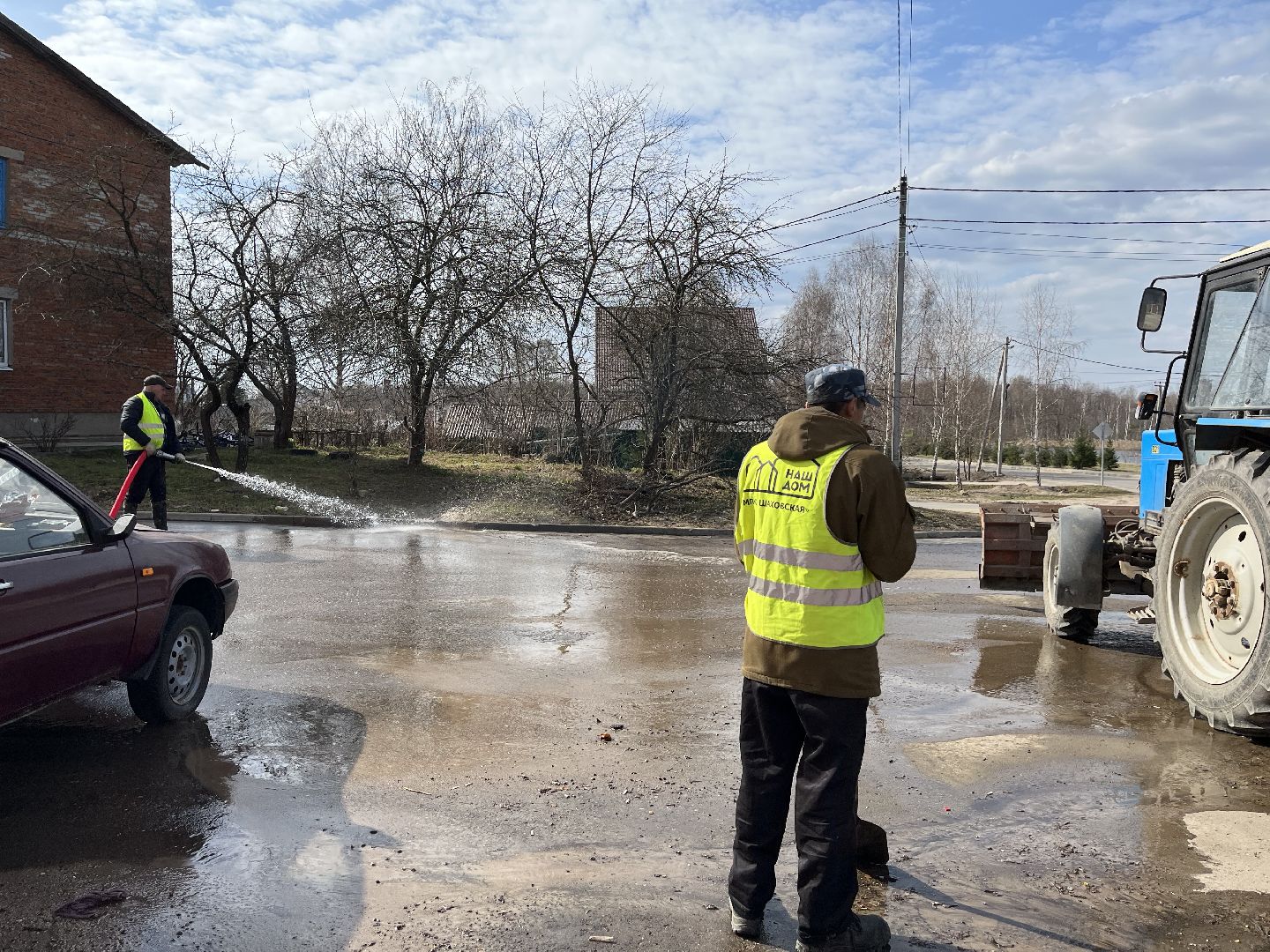 Шаховская, мойка улиц, благоустройство