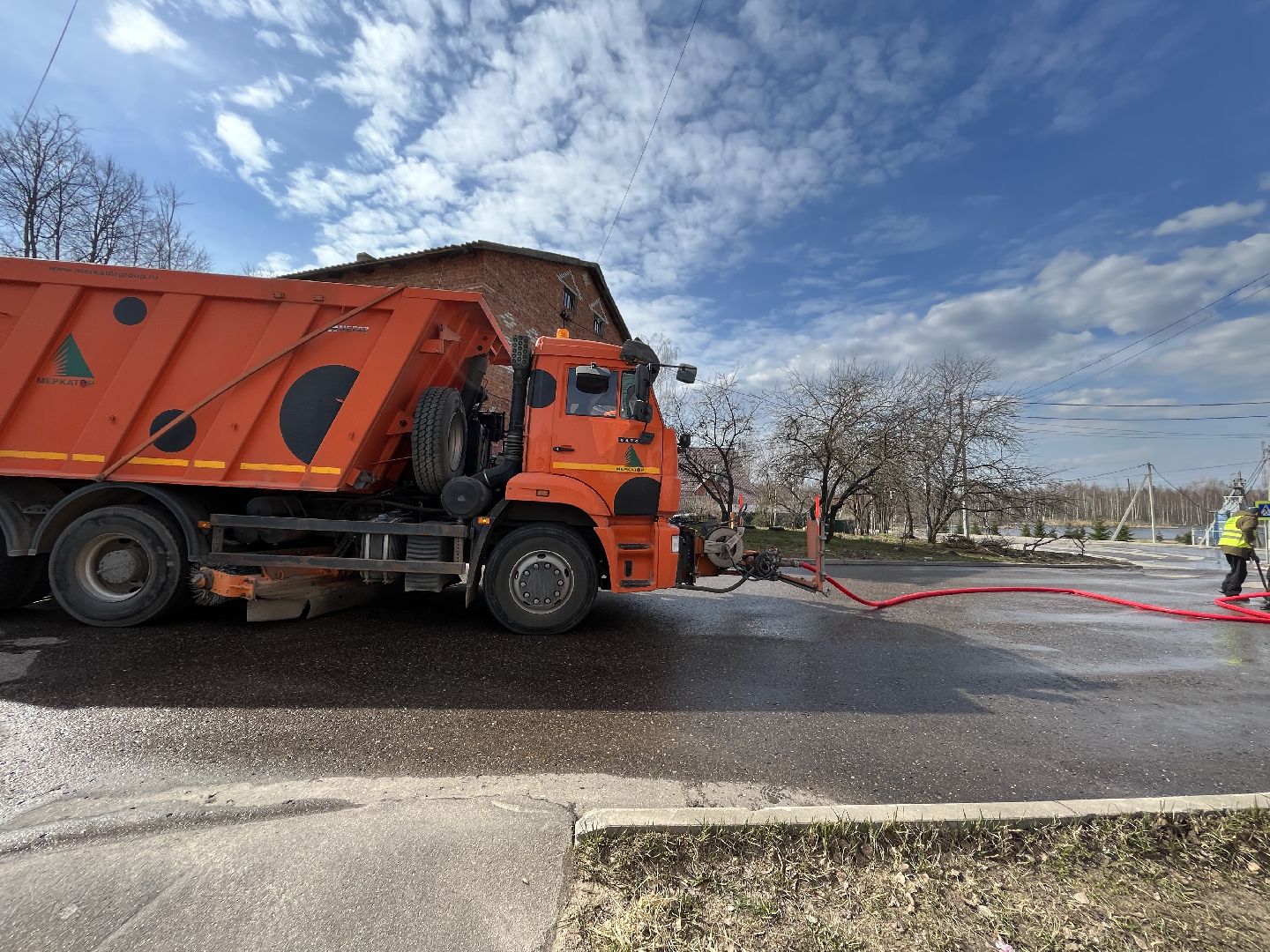 Шаховская, мойка улиц, благоустройство