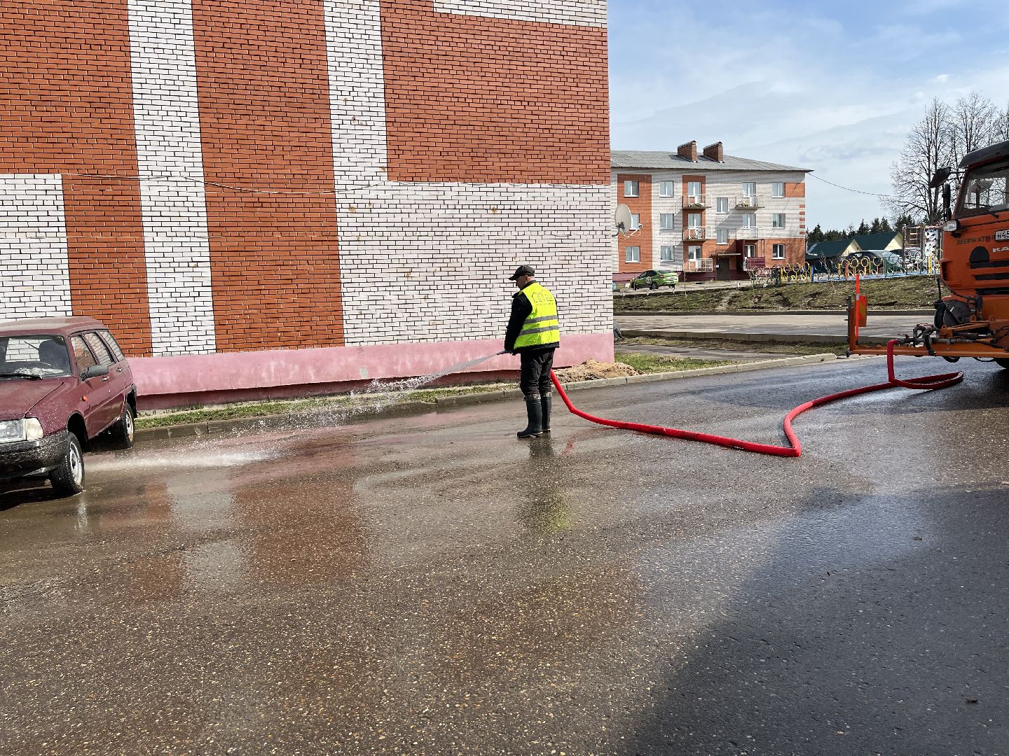 Шаховская, мойка улиц, благоустройство