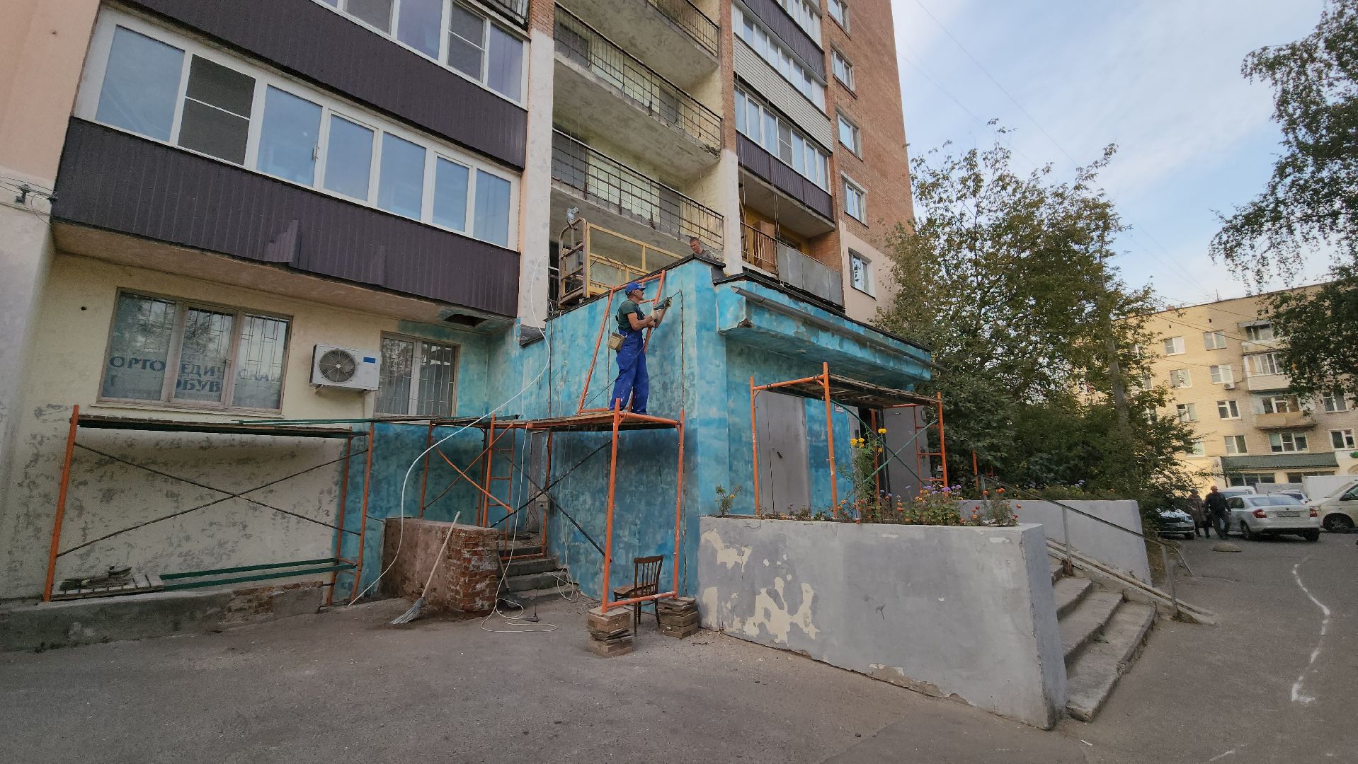 пушкино, капремонт, мкд, мкд старый фонд, ремонт фасада, бригада рабочих,