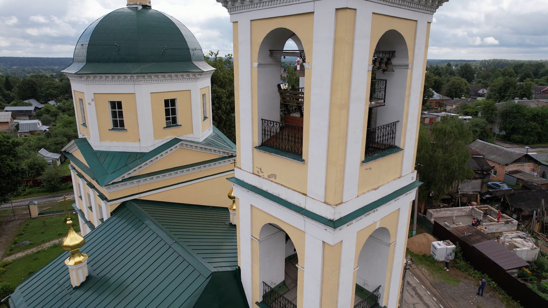 видео с коптера, верея, наро-фоминск, города, церковь,