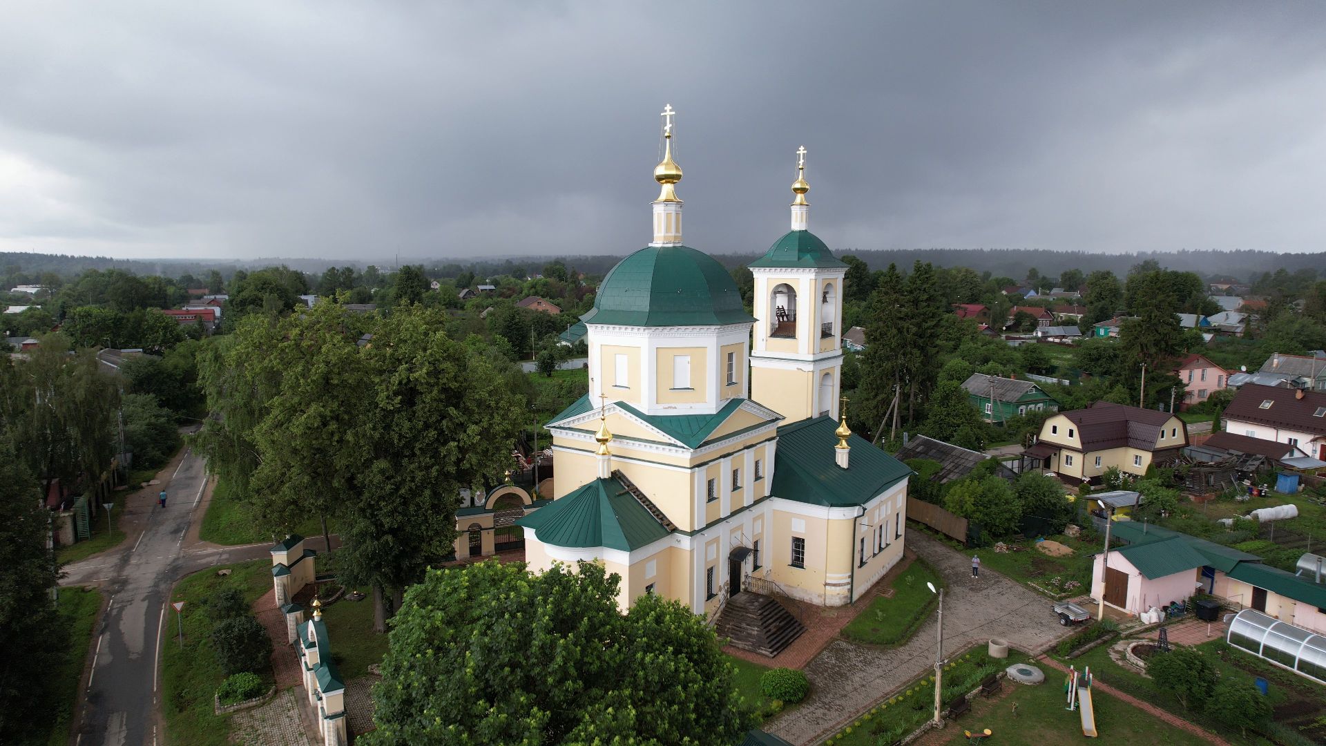 видео с коптера, верея, наро-фоминск, города, церковь,