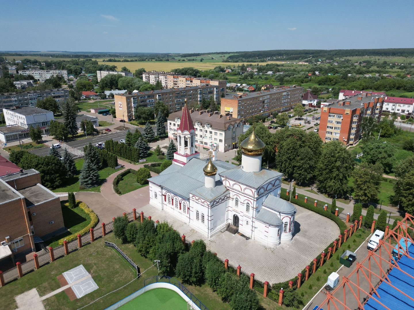 видео с коптера, серебряные пруды, церковь, города, культура,