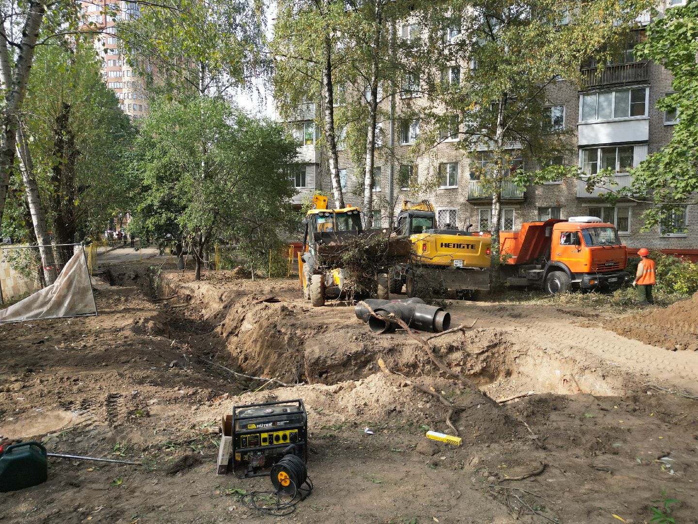 видео с коптера, жкх, теплосеть,