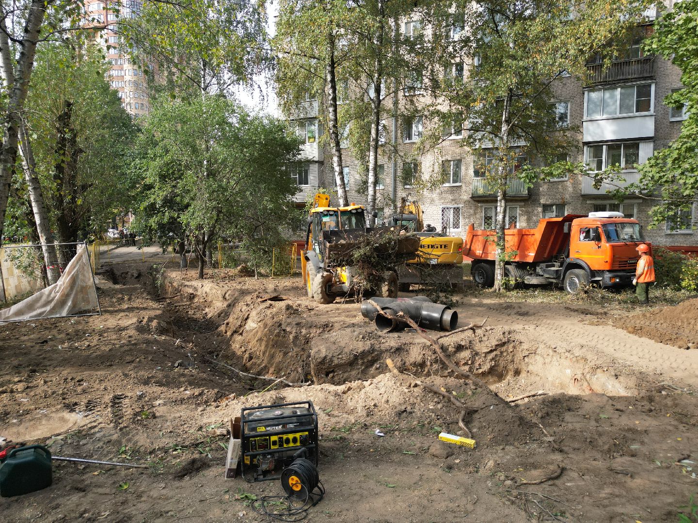 видео с коптера, жкх, теплосеть,