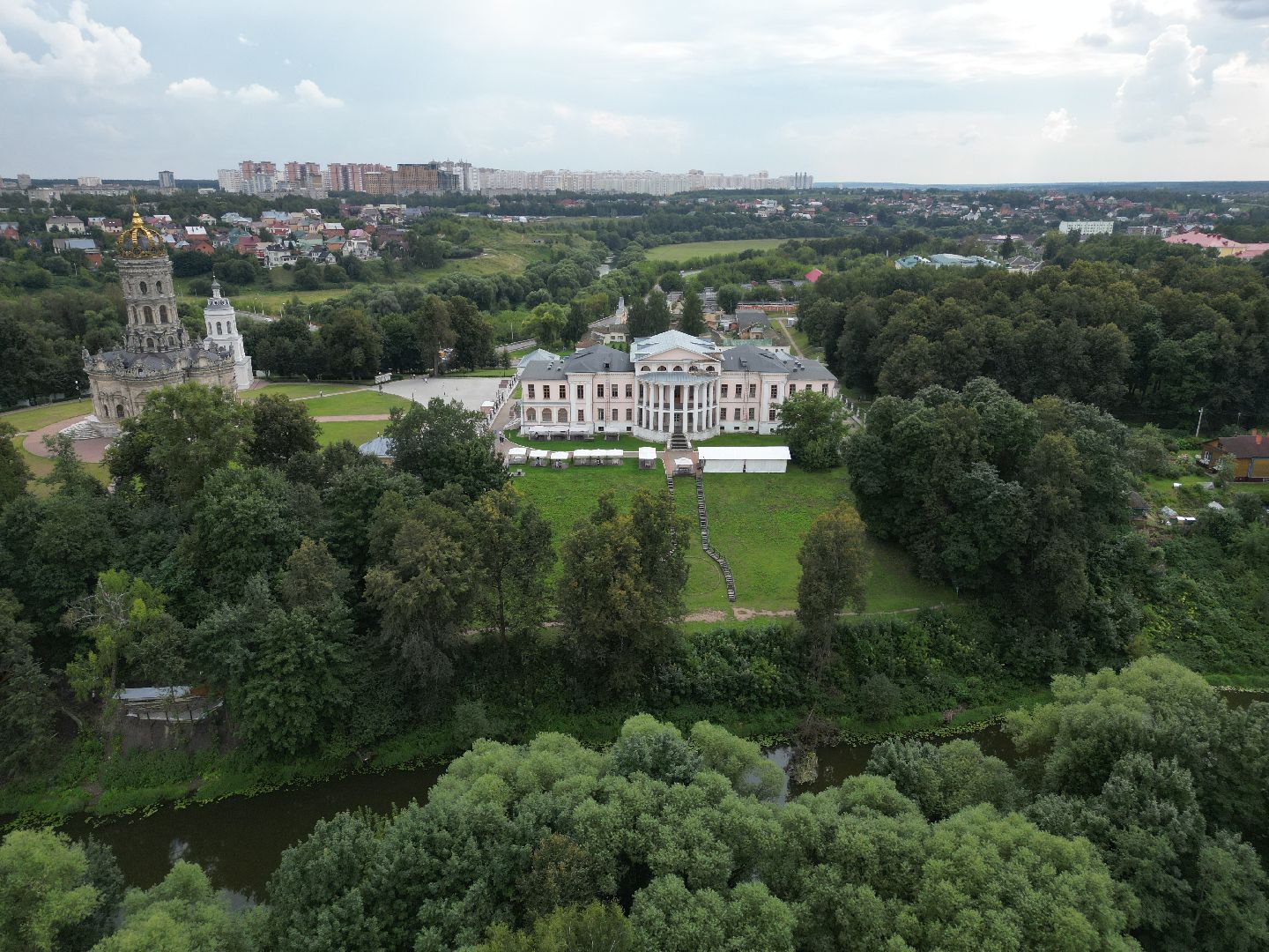 видео с коптера, дубровицы, усадьба,