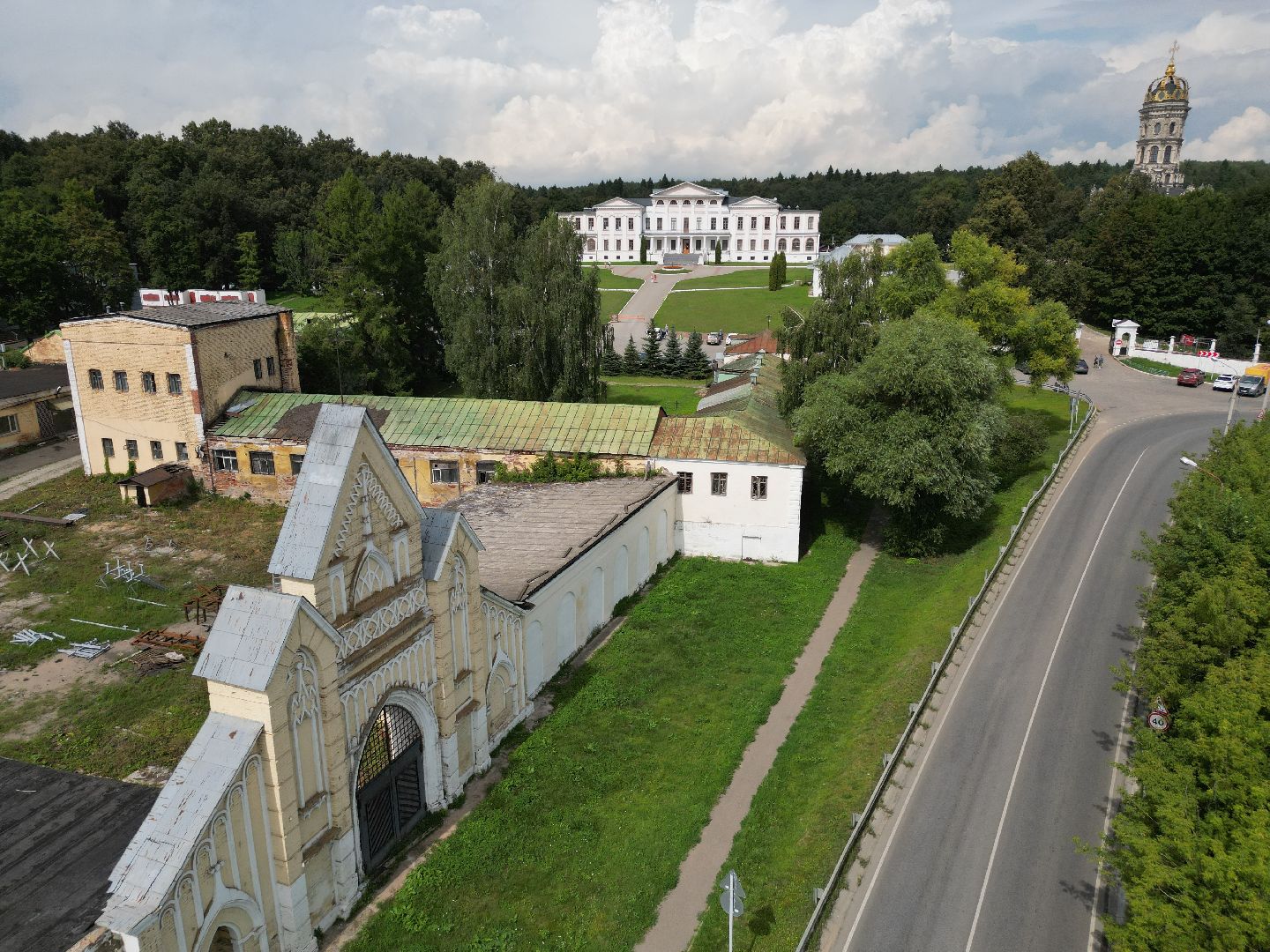 видео с коптера, дубровицы, усадьба,