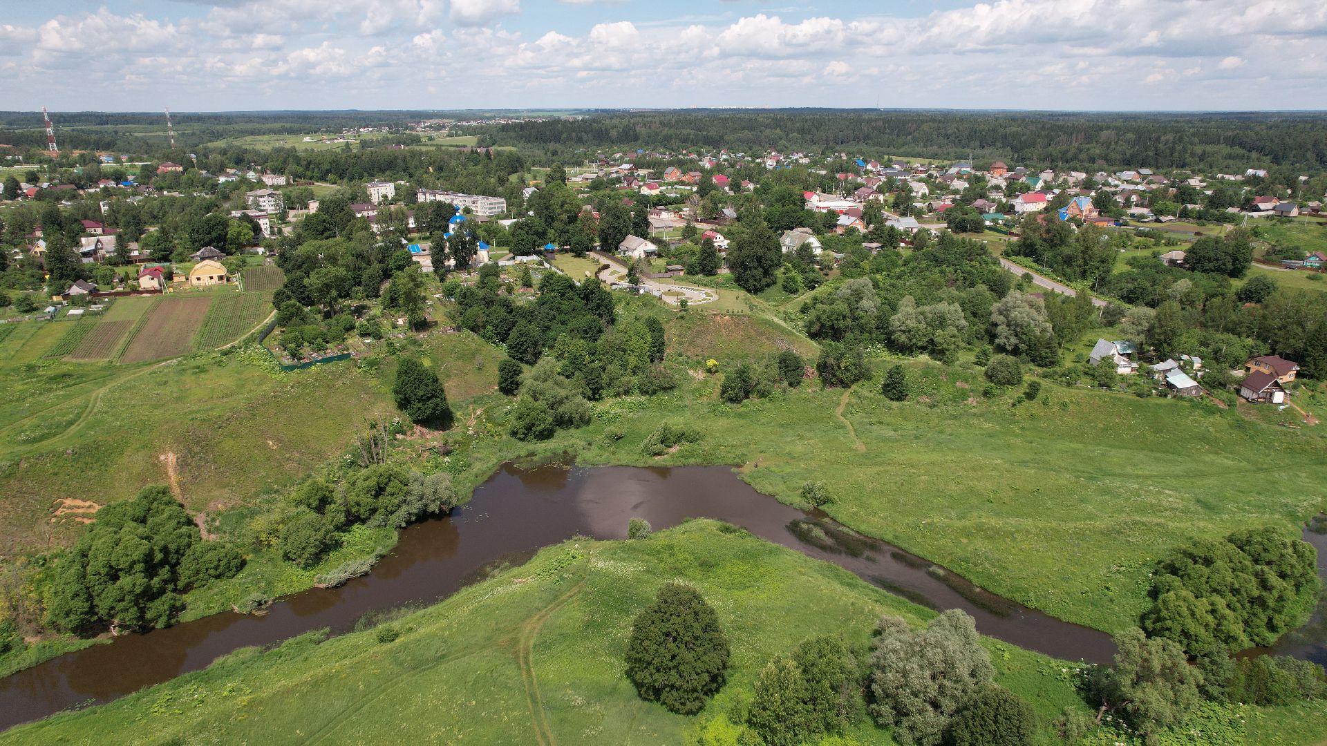 видео с коптера, можайск,