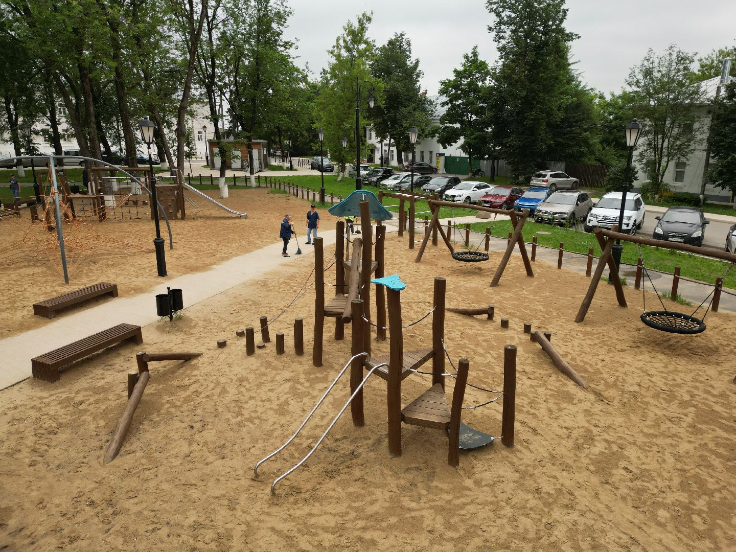 видео с коптера, детская площадка,