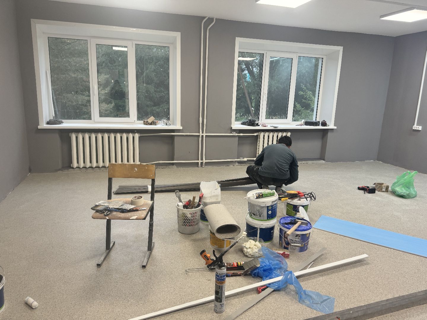 шаховская, ремонт в колледже, строительные работы,